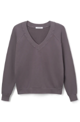 T116-SINEAD | Relaxed French Terry V Neck Sweatshirt