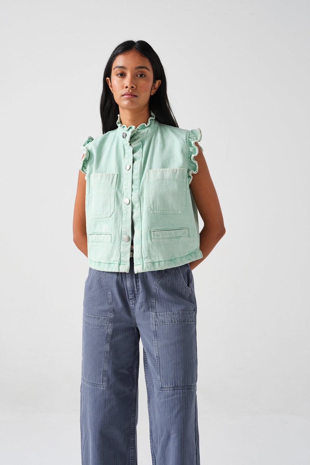 Pablo Vest in Washed Mint