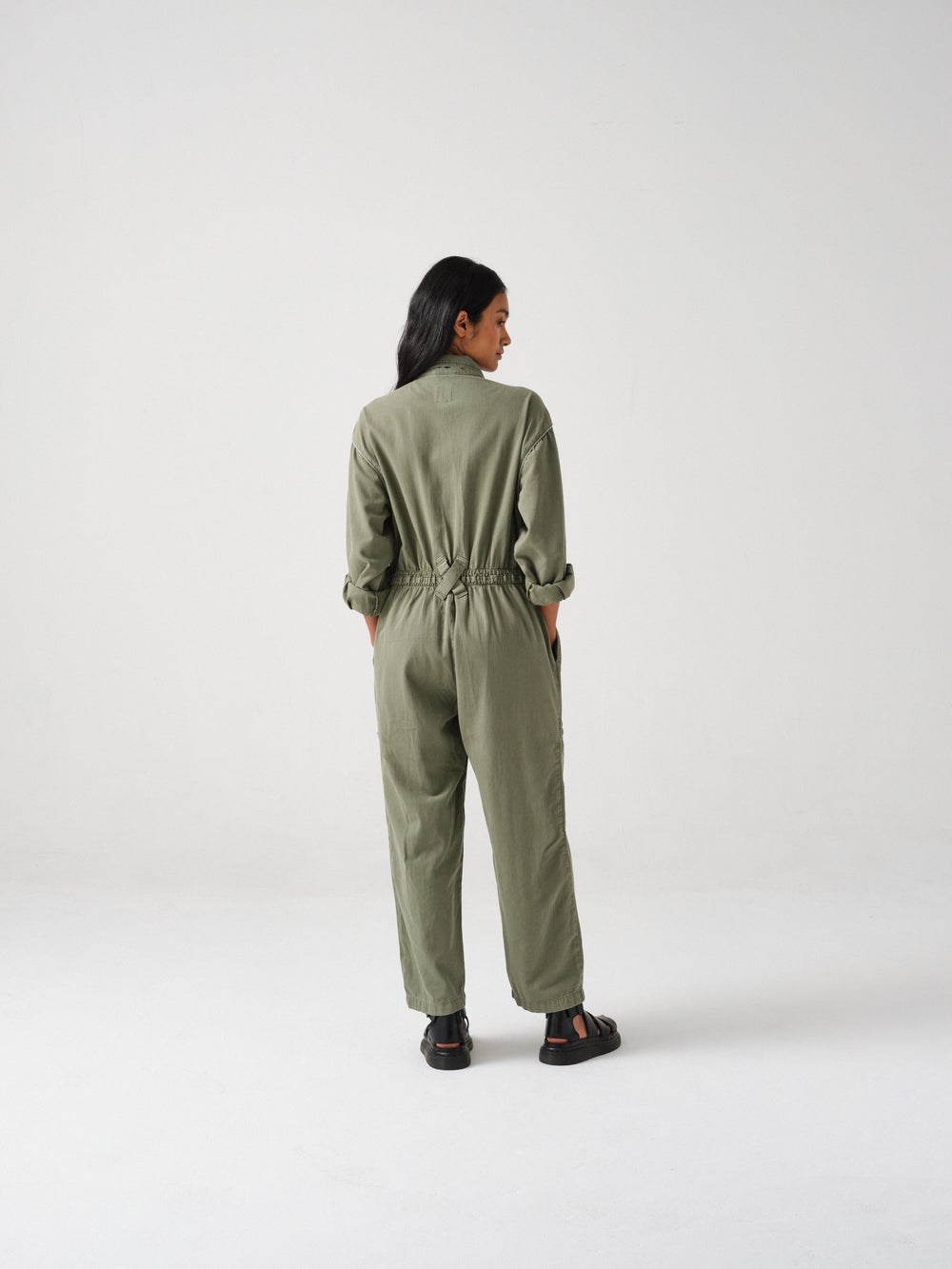 Amelia All in One in Moss Denim