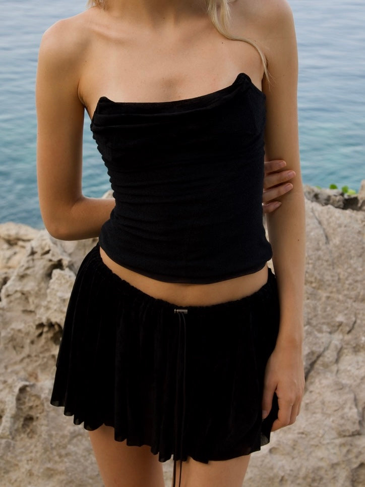 CABANA BUSTIER IN BLACK