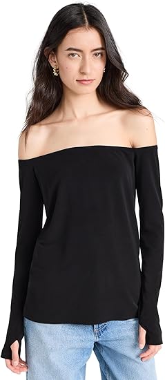Long Sleeve Off Shoulder Top - Norma Kamali