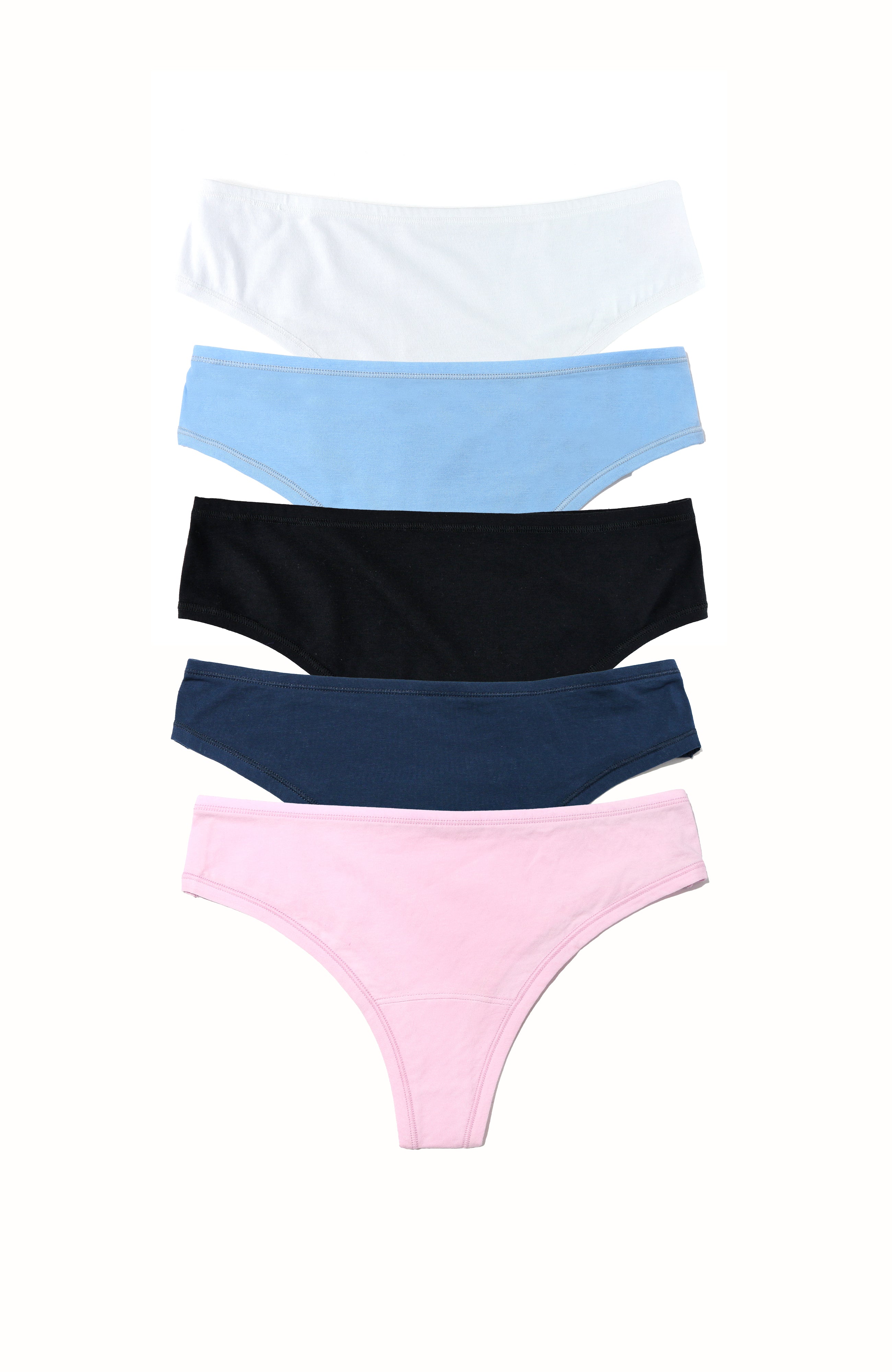 5pack Play Stretch Natural Rise Thong