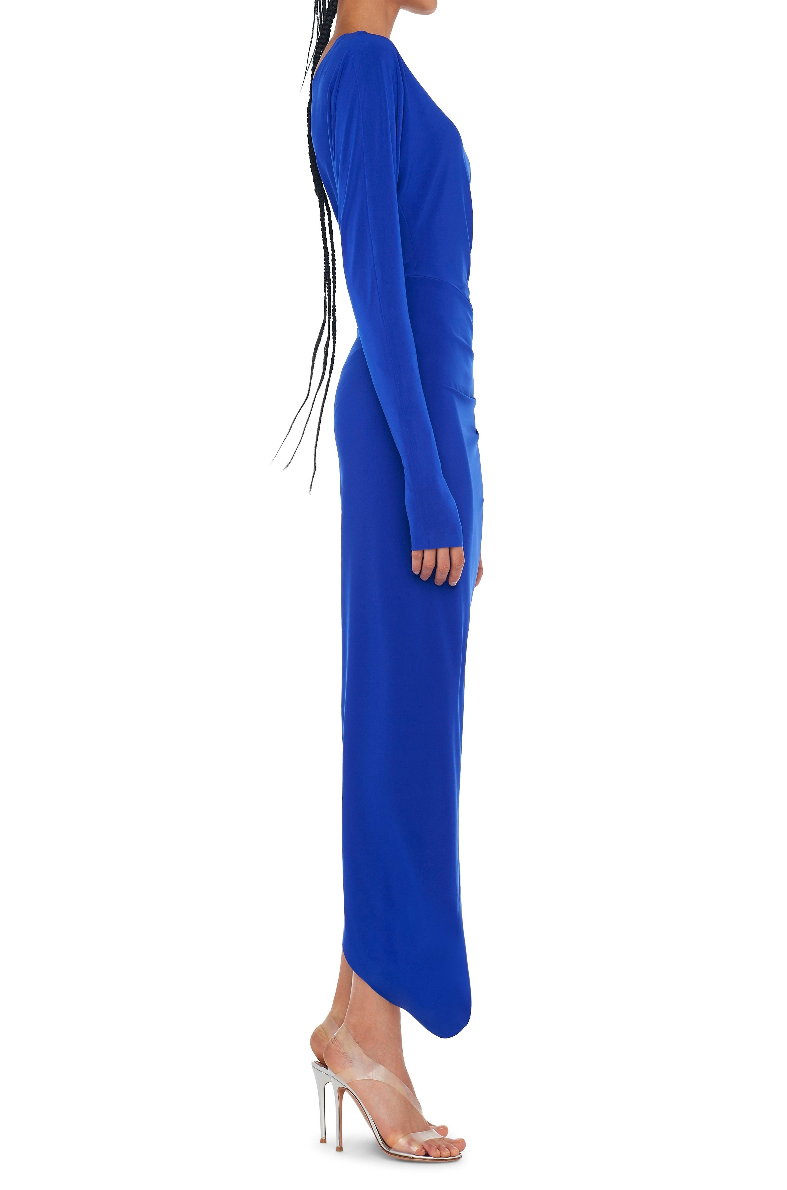 ONE SLEEVE DROP SHOULDER GOWN
