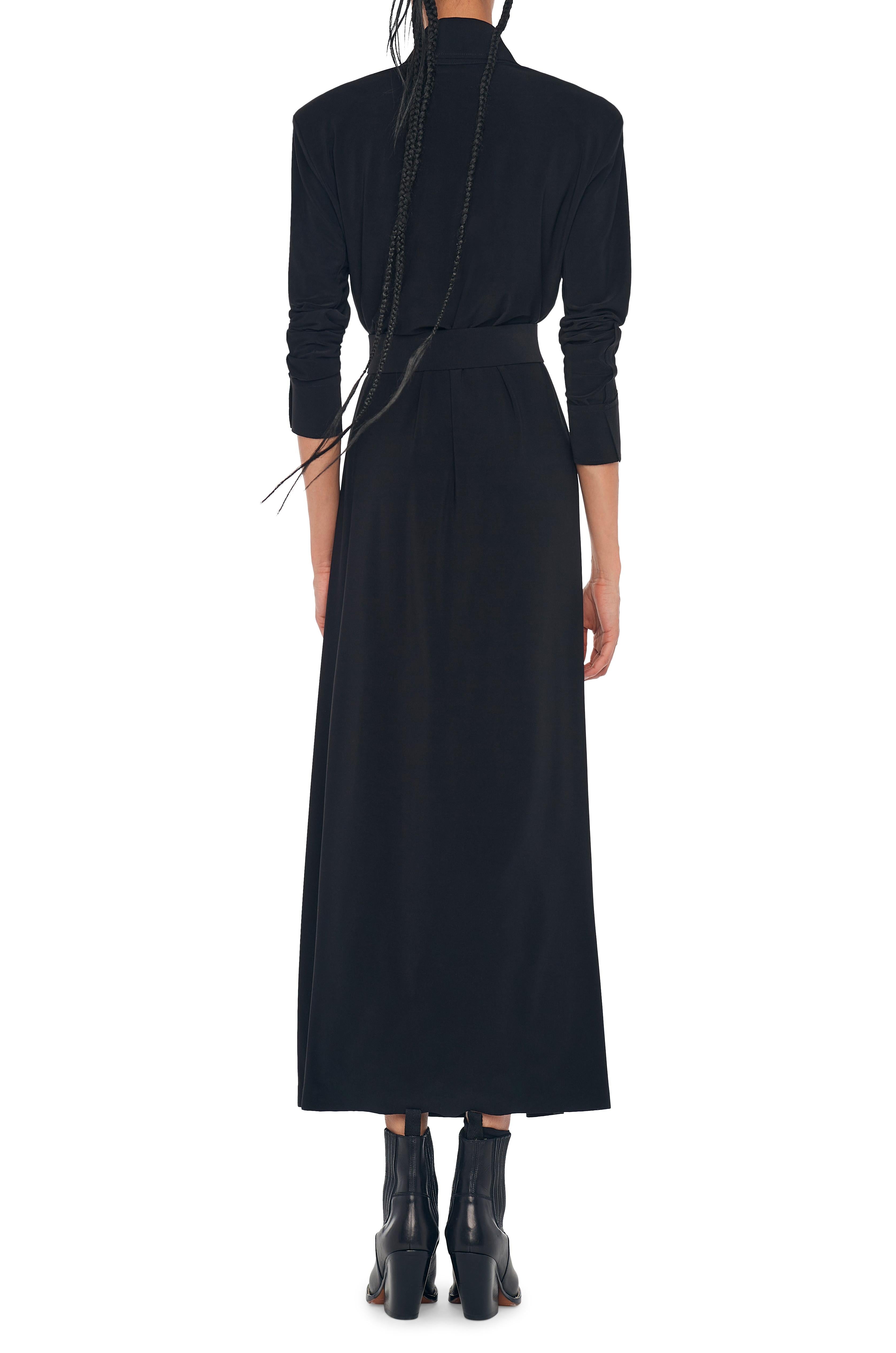 NK SHIRT DRESS LONG W/ SHOULDER PADS