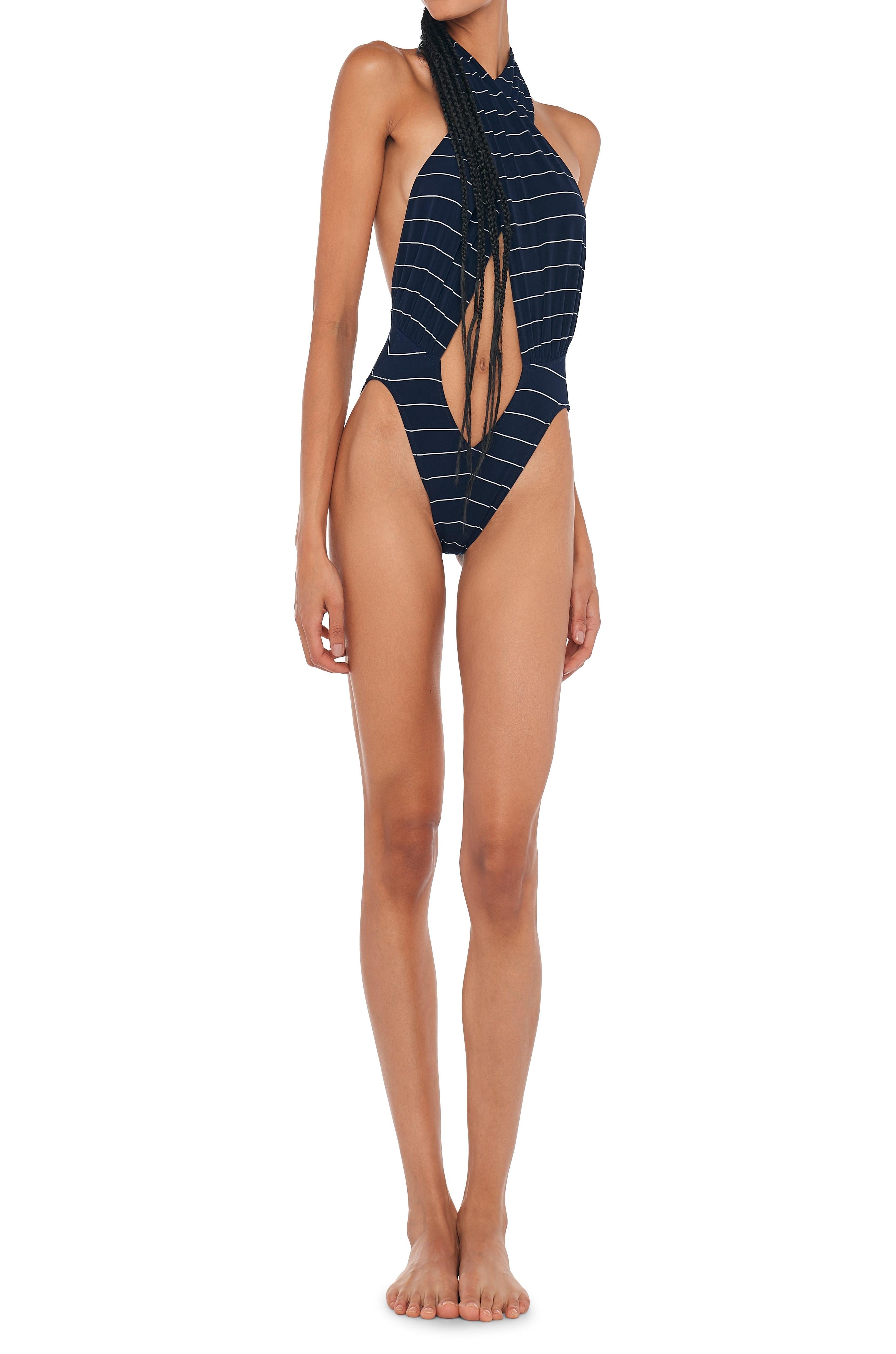 CROSS HALTER BODYSUIT