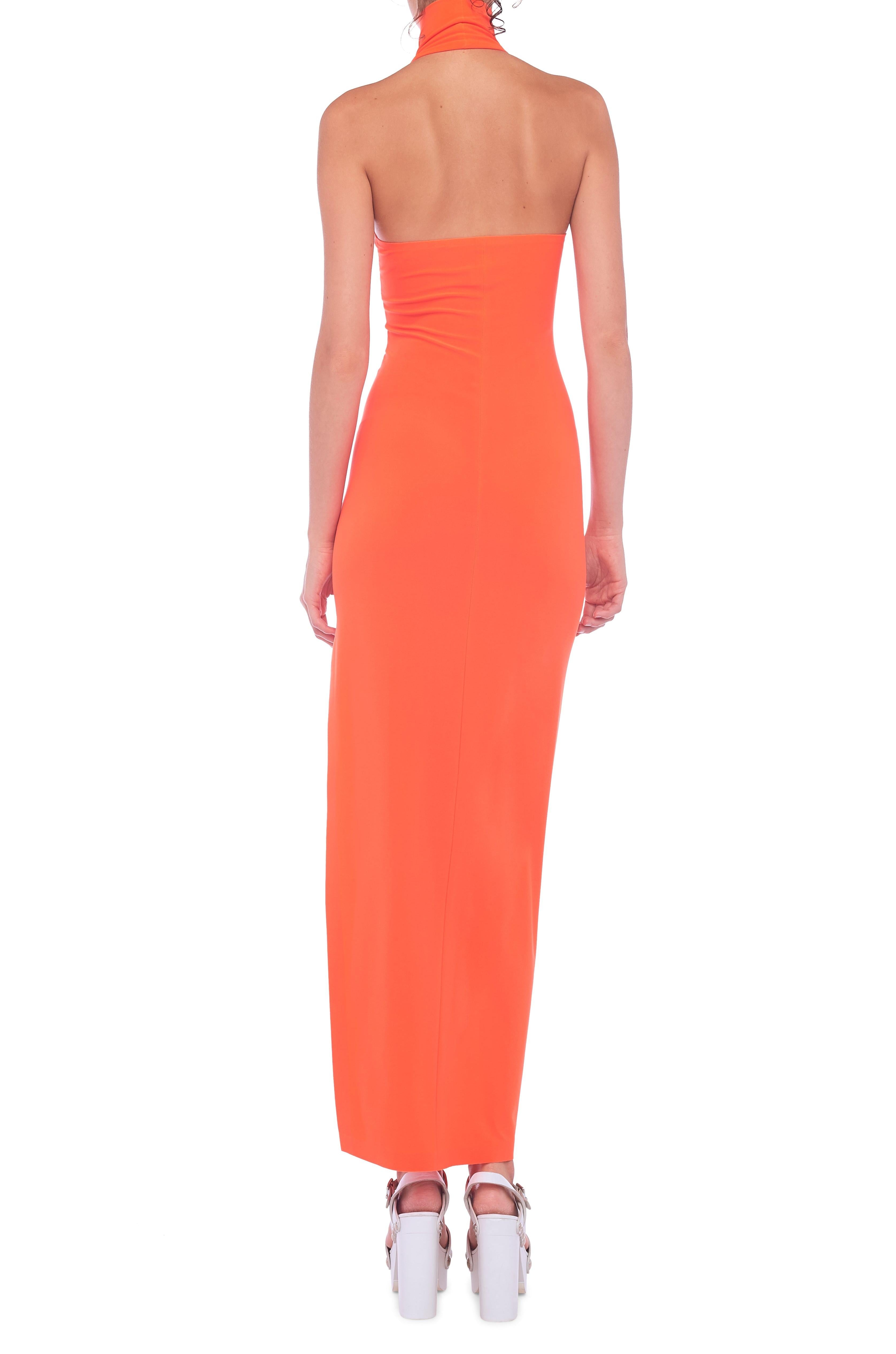HALTER TURTLE SIDE SLIT GOWN