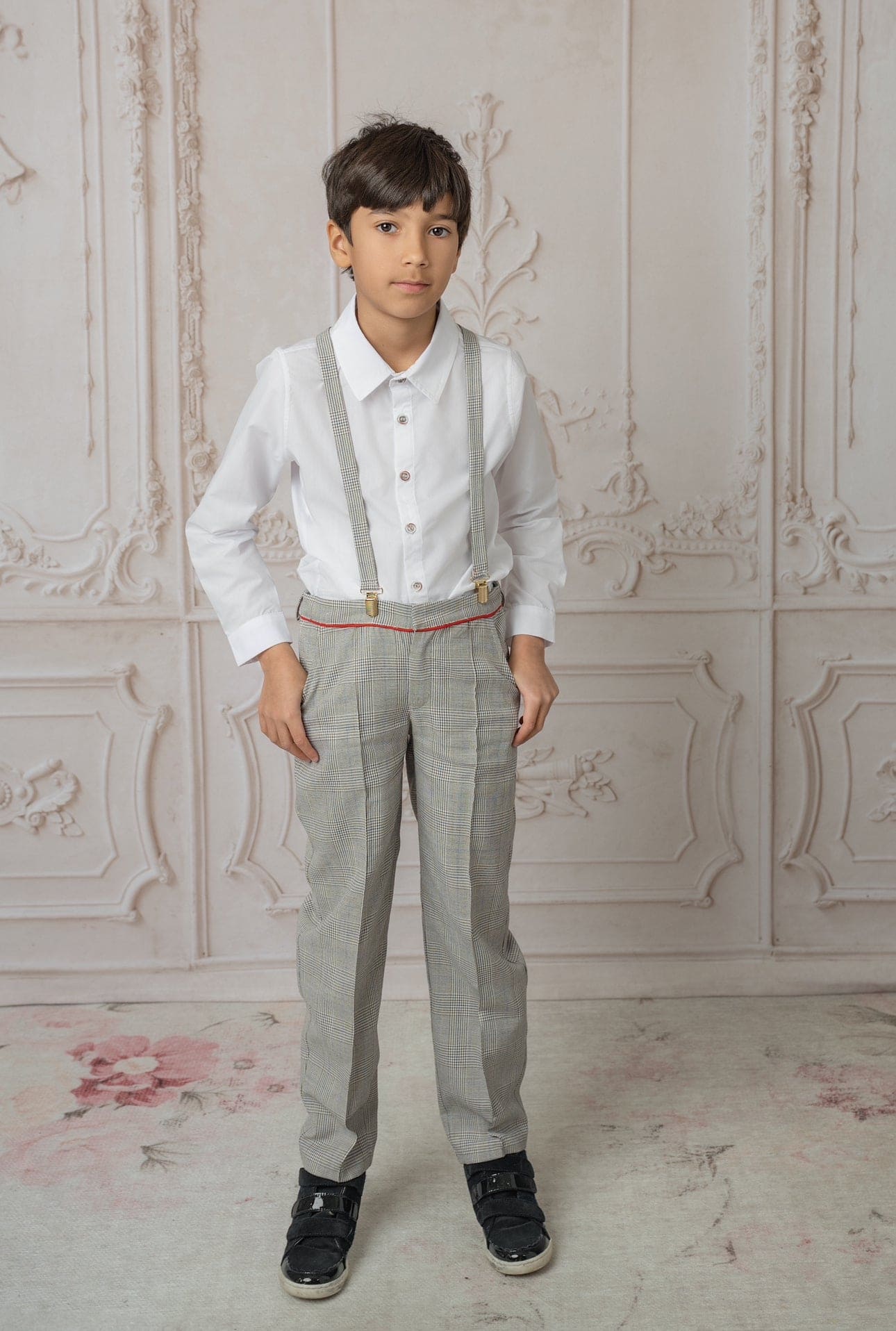 George Tartan Print Top and Pants Set - Petite Maison Kids