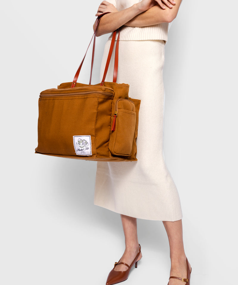 MARKET TOTE - RPET Canvas in Bark