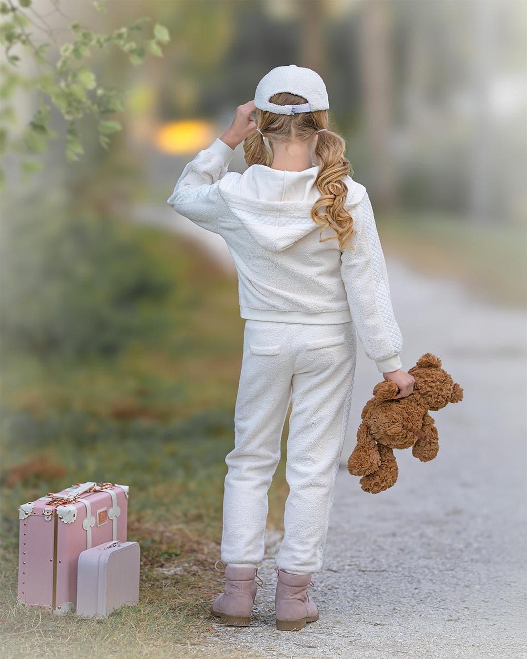 White Teddy Track Suit - Petite Maison Kids