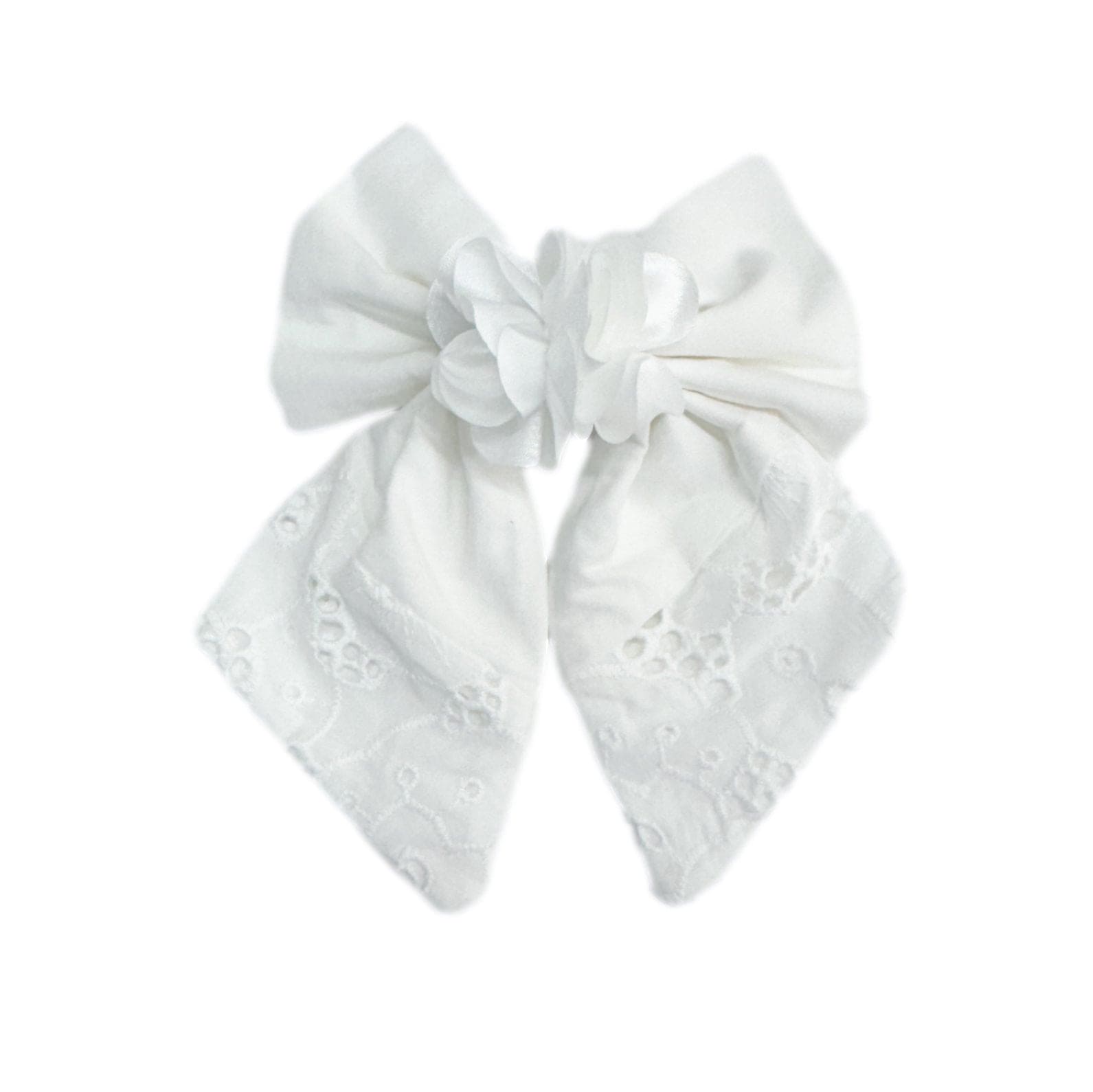 Blanca White Cotton Hair Bow - Petite Maison Kids