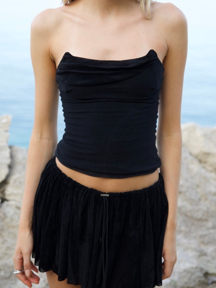 CABANA BUSTIER IN BLACK