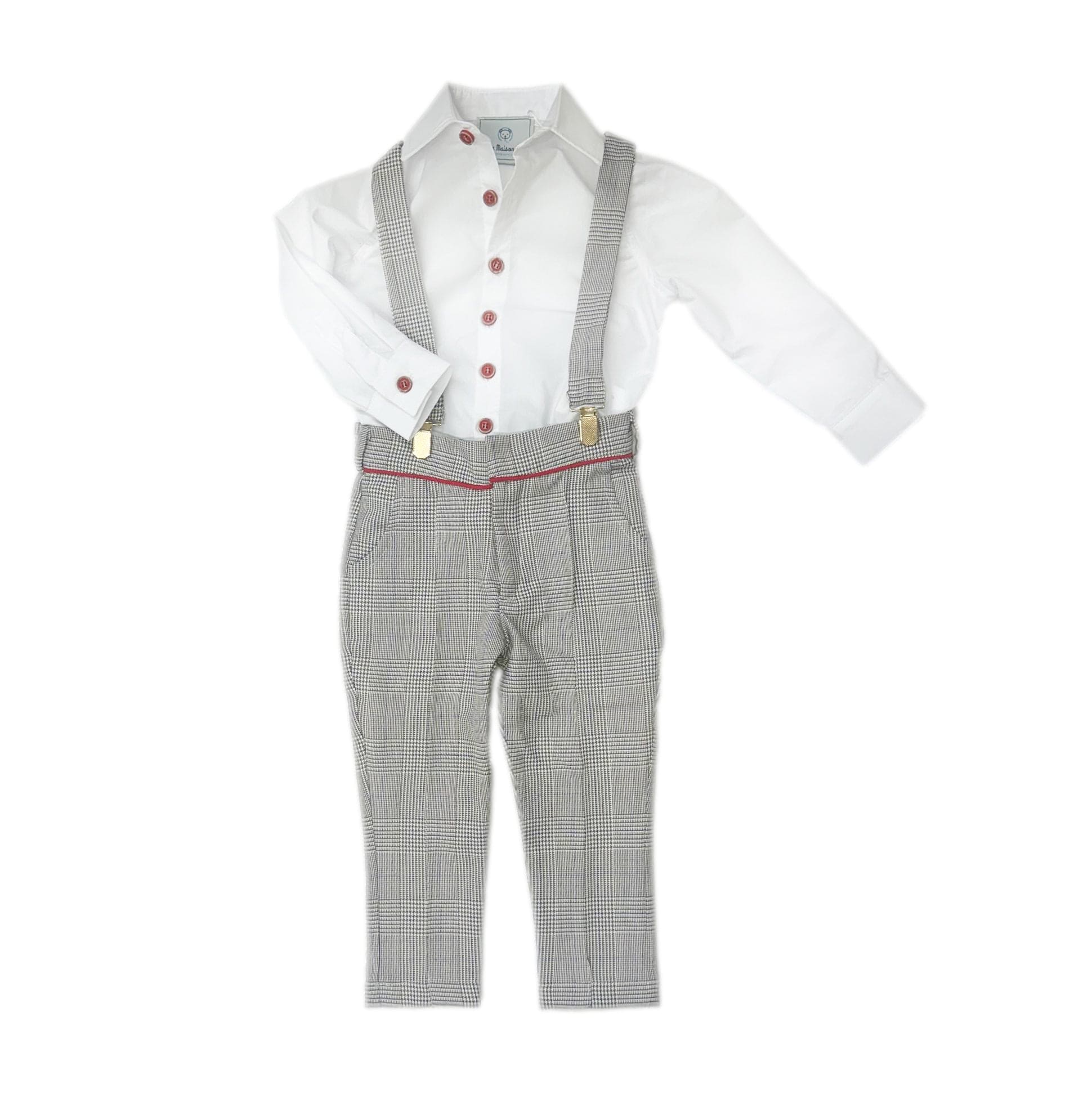 George Tartan Print Top and Pants Set - Petite Maison Kids