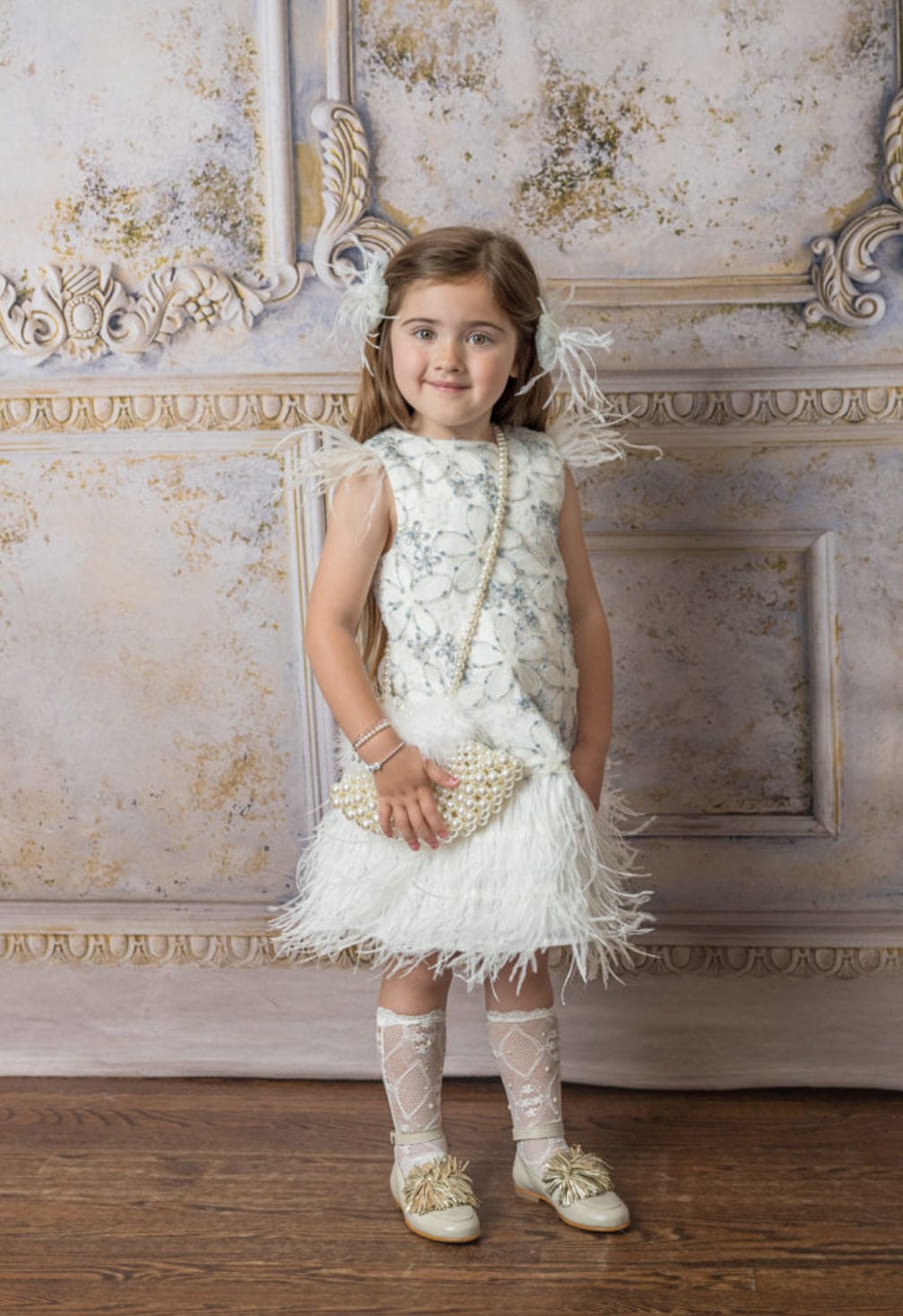 Olivia Feather Dress - Petite Maison Kids