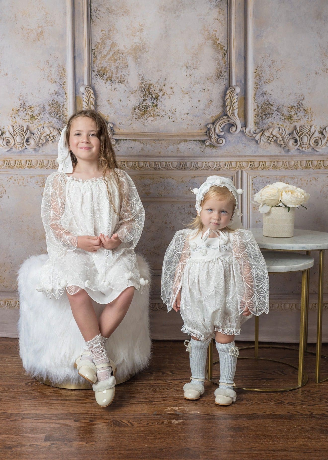 Faith White Scallop Dress - Petite Maison Kids