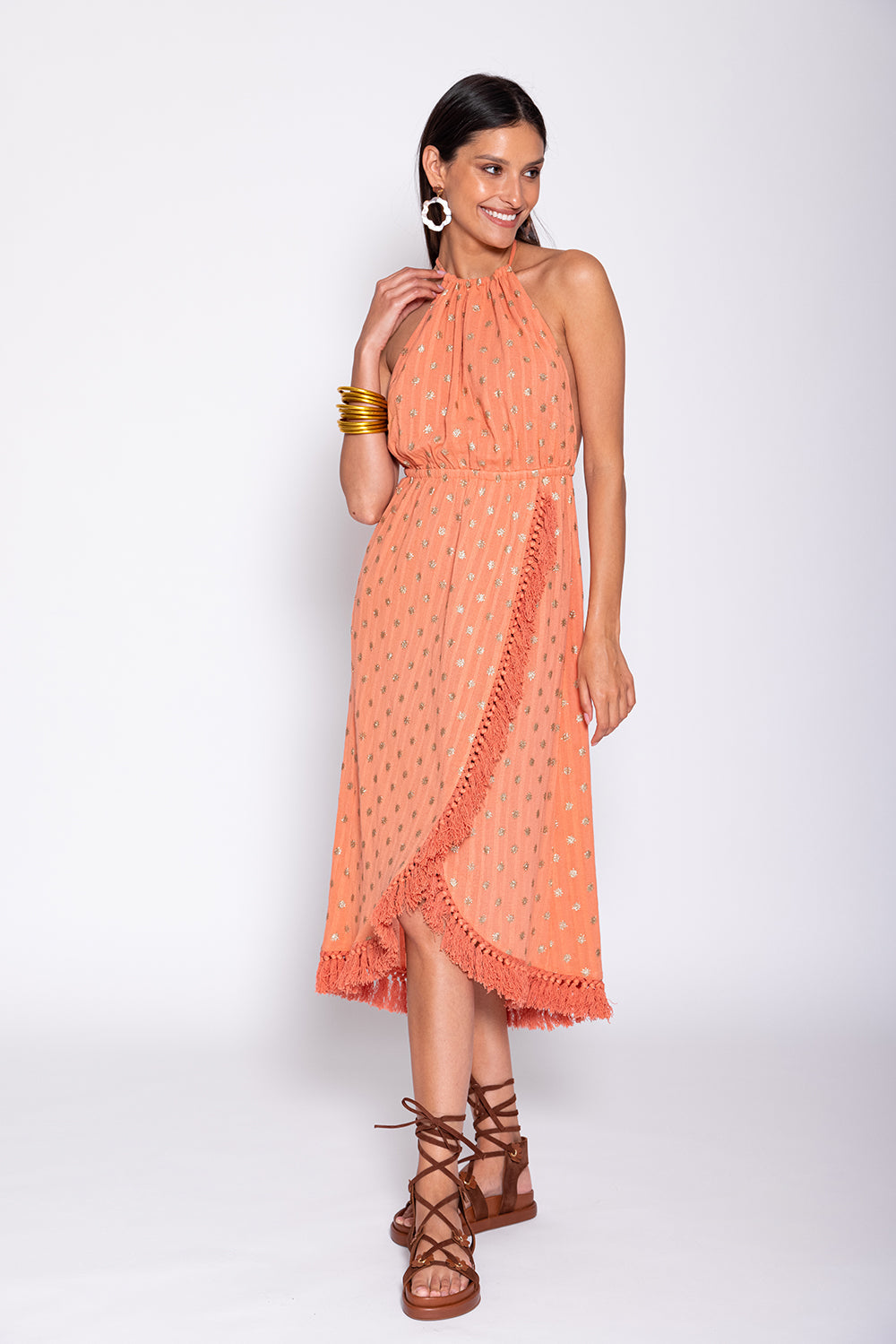 ADELA LONG DRESS TERRACOTTA