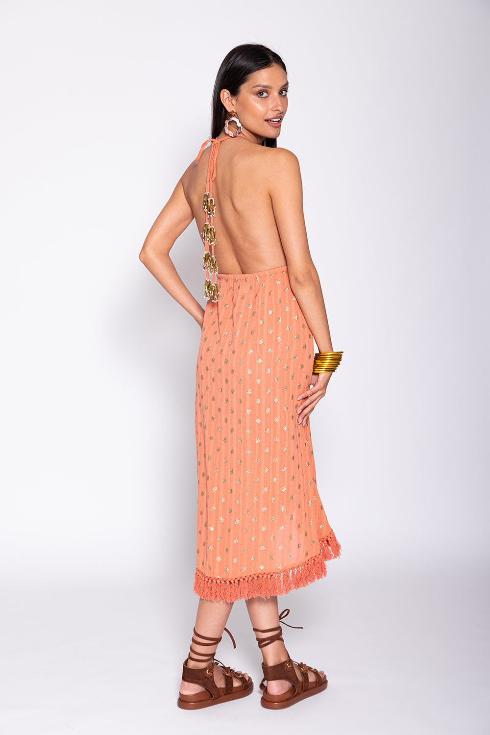 ADELA LONG DRESS TERRACOTTA