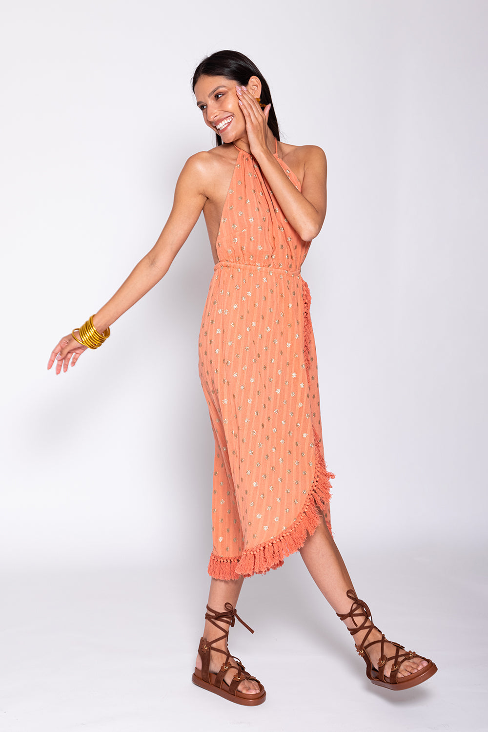 ADELA LONG DRESS TERRACOTTA