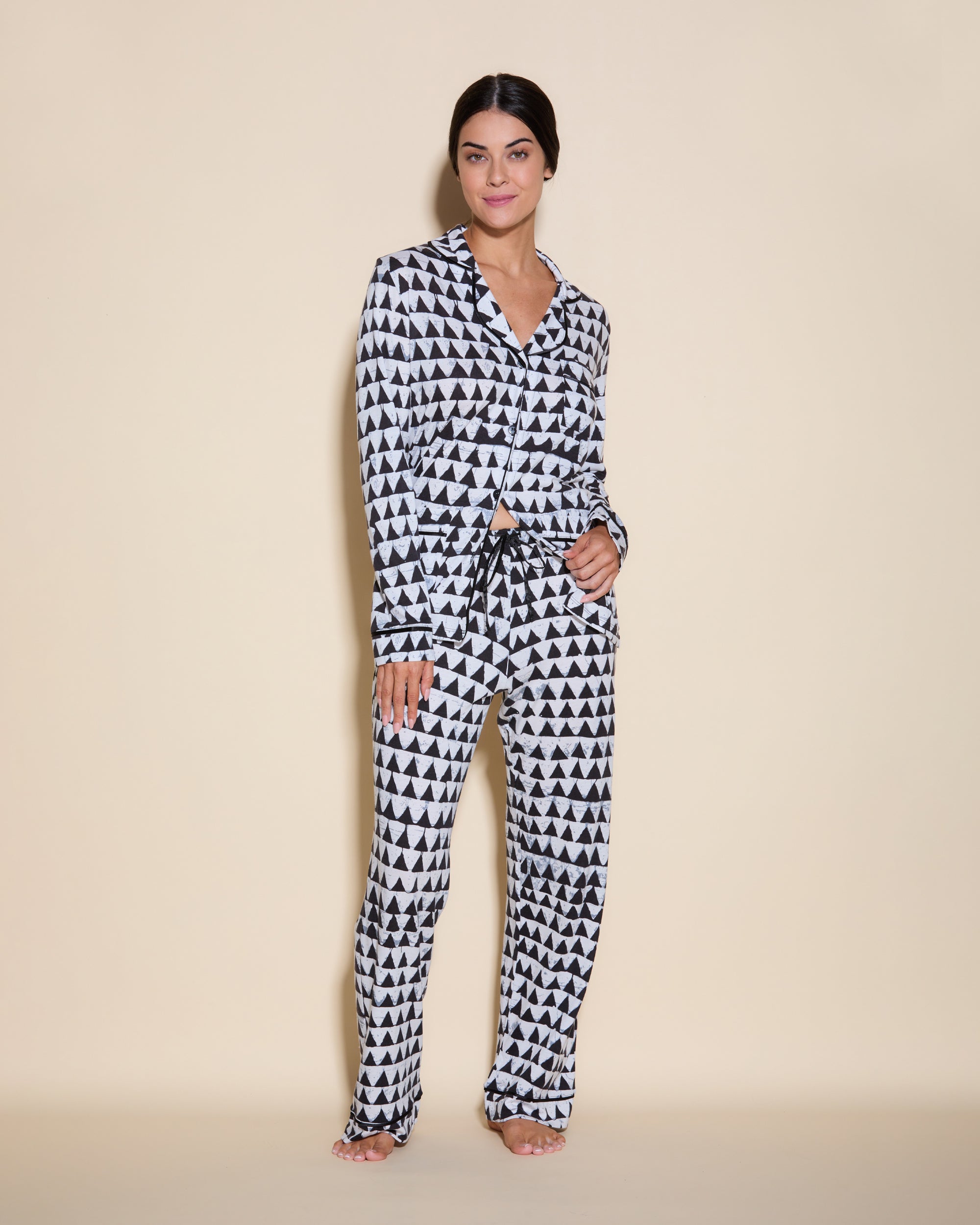 3 Pockets Long Sleeve Top & Pant Pajama Set