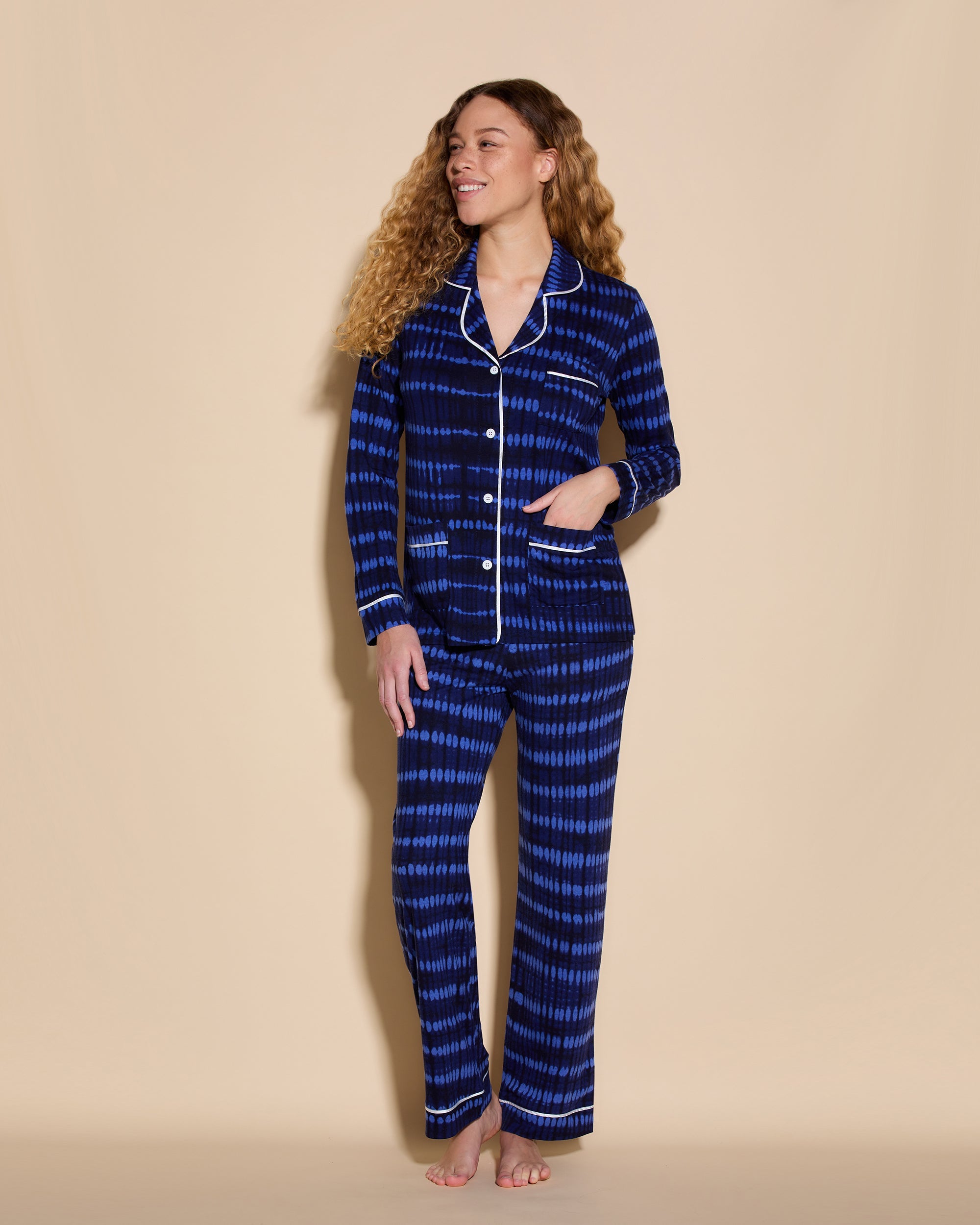 3 Pockets Long Sleeve Top & Pant Pajama Set