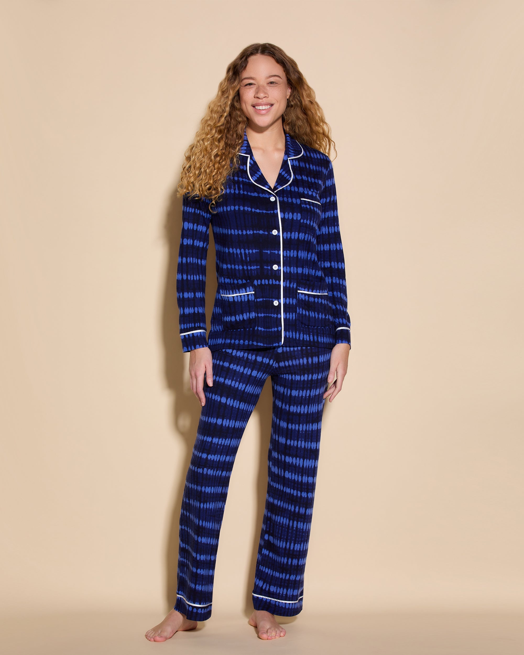 3 Pockets Long Sleeve Top & Pant Pajama Set