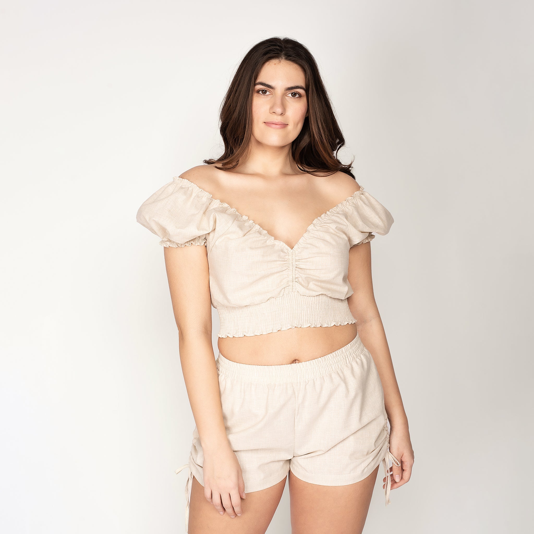 elena shorts - sand burlap - peixoto