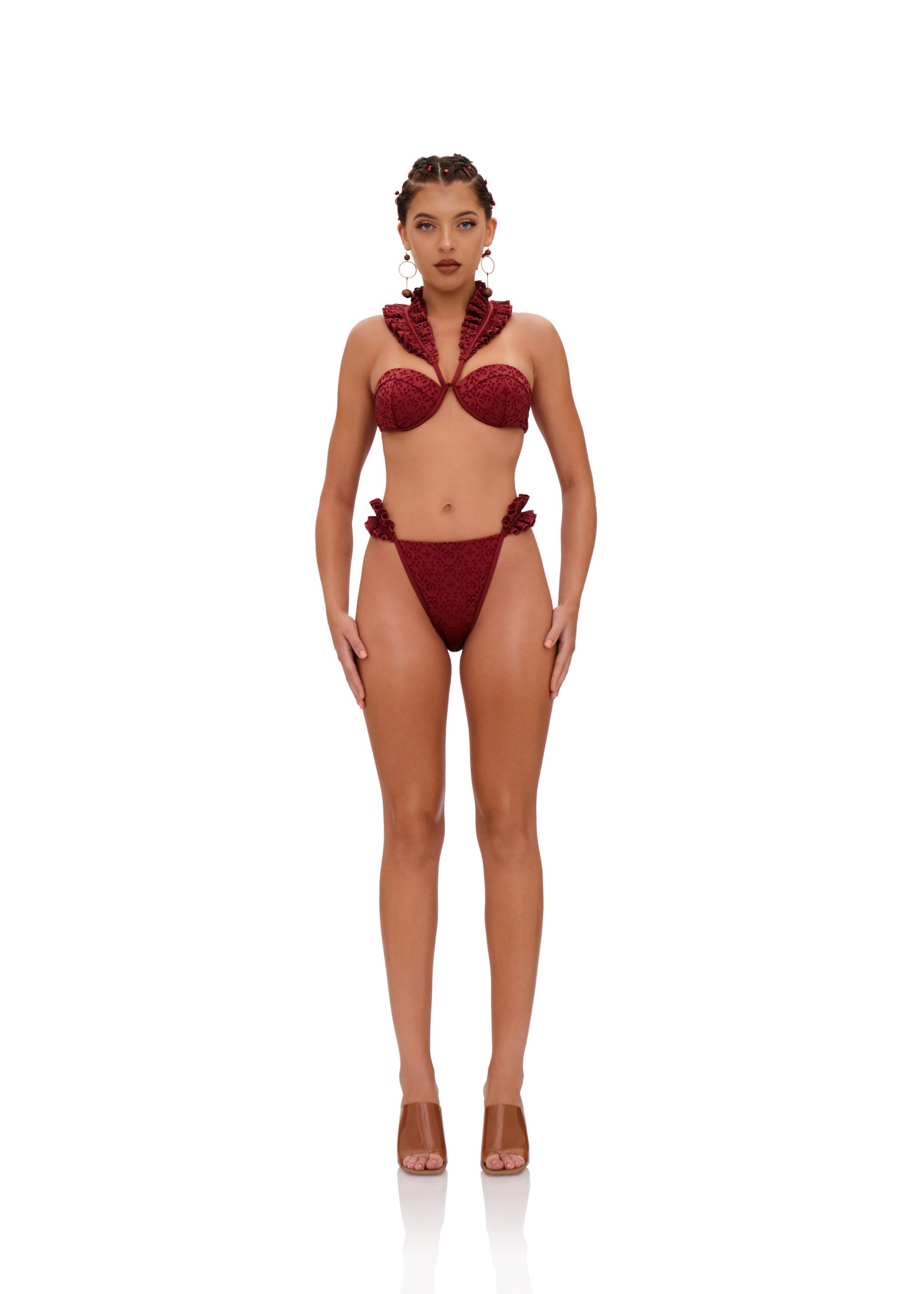 MULAN BIKINI TOP - WINE