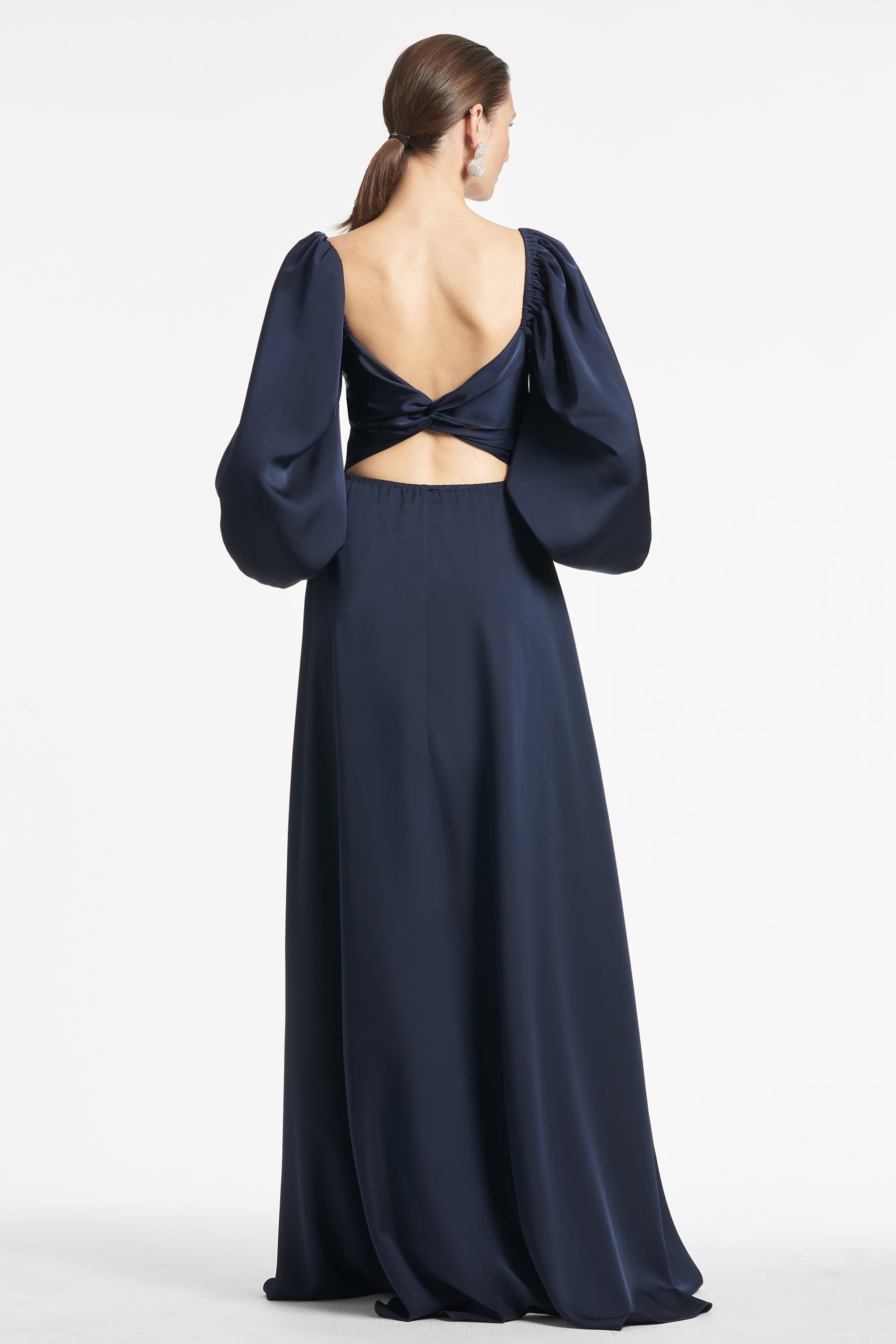 Angelina Charmeuse Gown - Navy - Final Sale