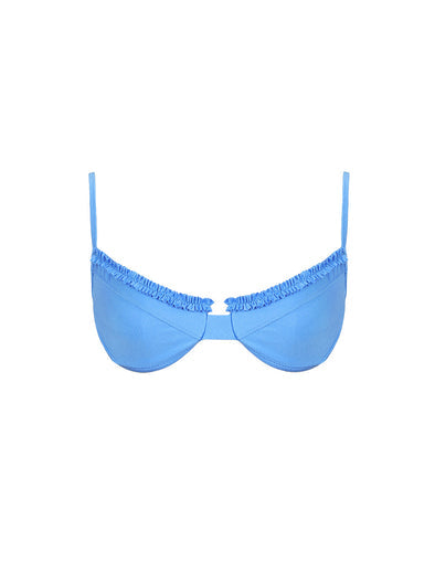 Adriatic Blue Ruffled Up Underwire Top