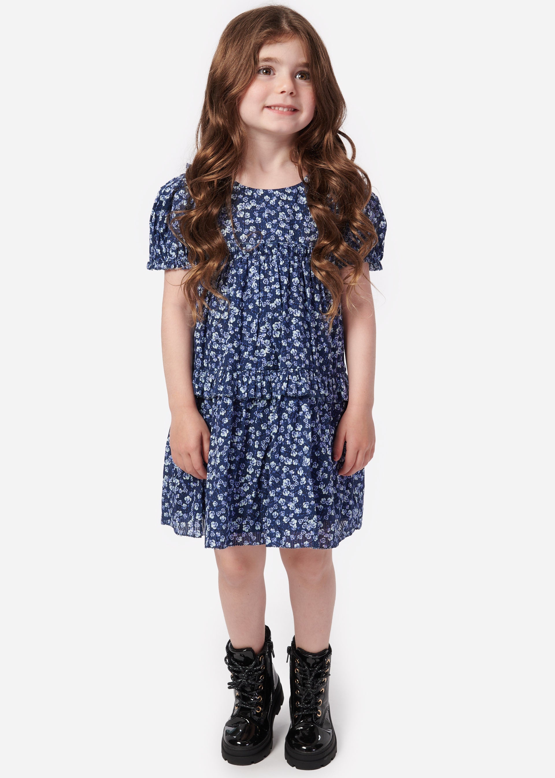 Luvia Kid Dress Blue Pansy