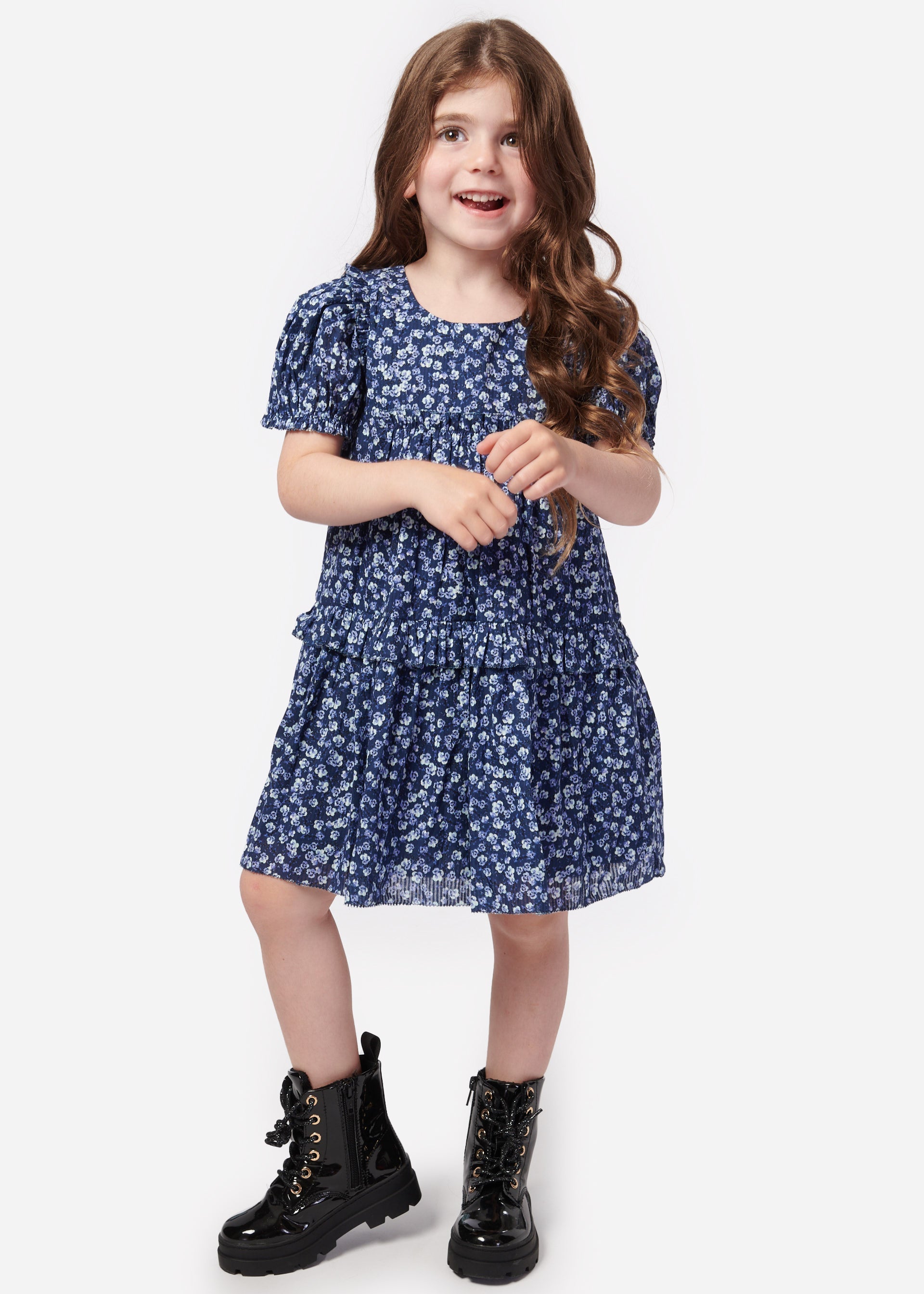 Luvia Kid Dress Blue Pansy