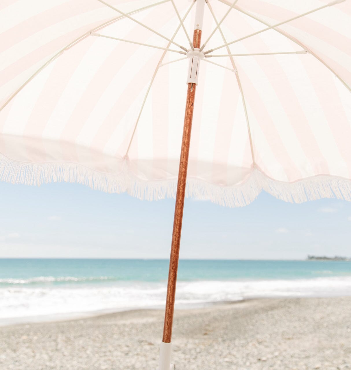 The Holiday Beach Umbrella - Pink Crew Stripe Holiday Beach Umbrella Business & Pleasure Co 