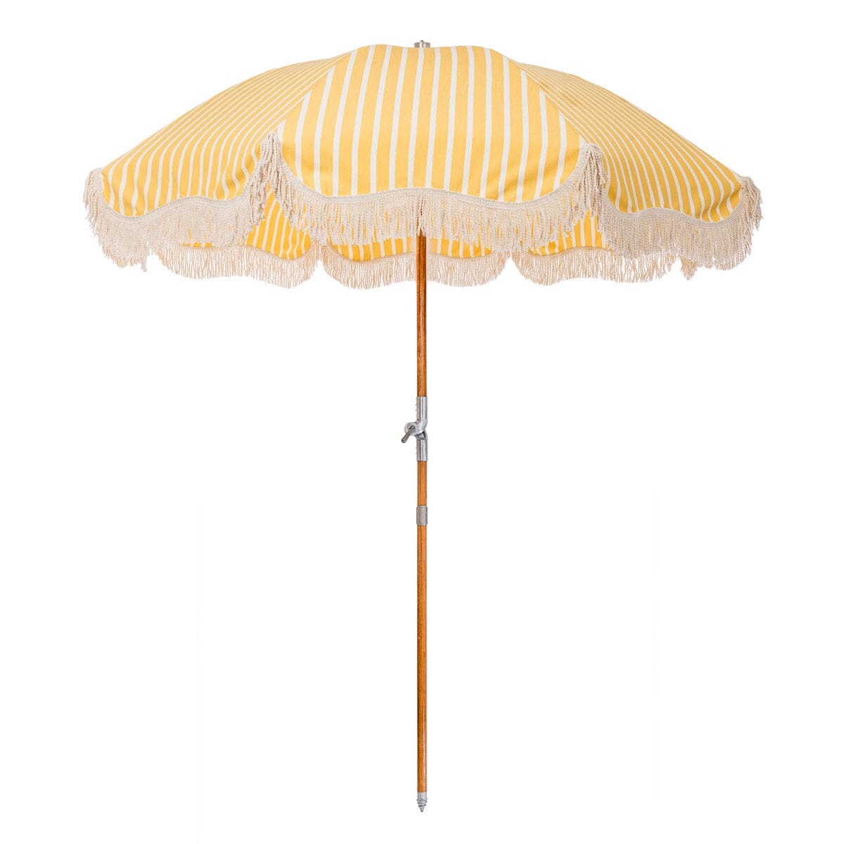 The Premium Beach Umbrella - Monaco Mimosa Stripe Premium Beach Umbrella Business & Pleasure Co 