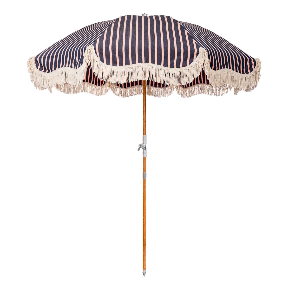 The Premium Beach Umbrella - Monaco Navy And Pink Stripe Premium Beach Umbrella Business & Pleasure Co 