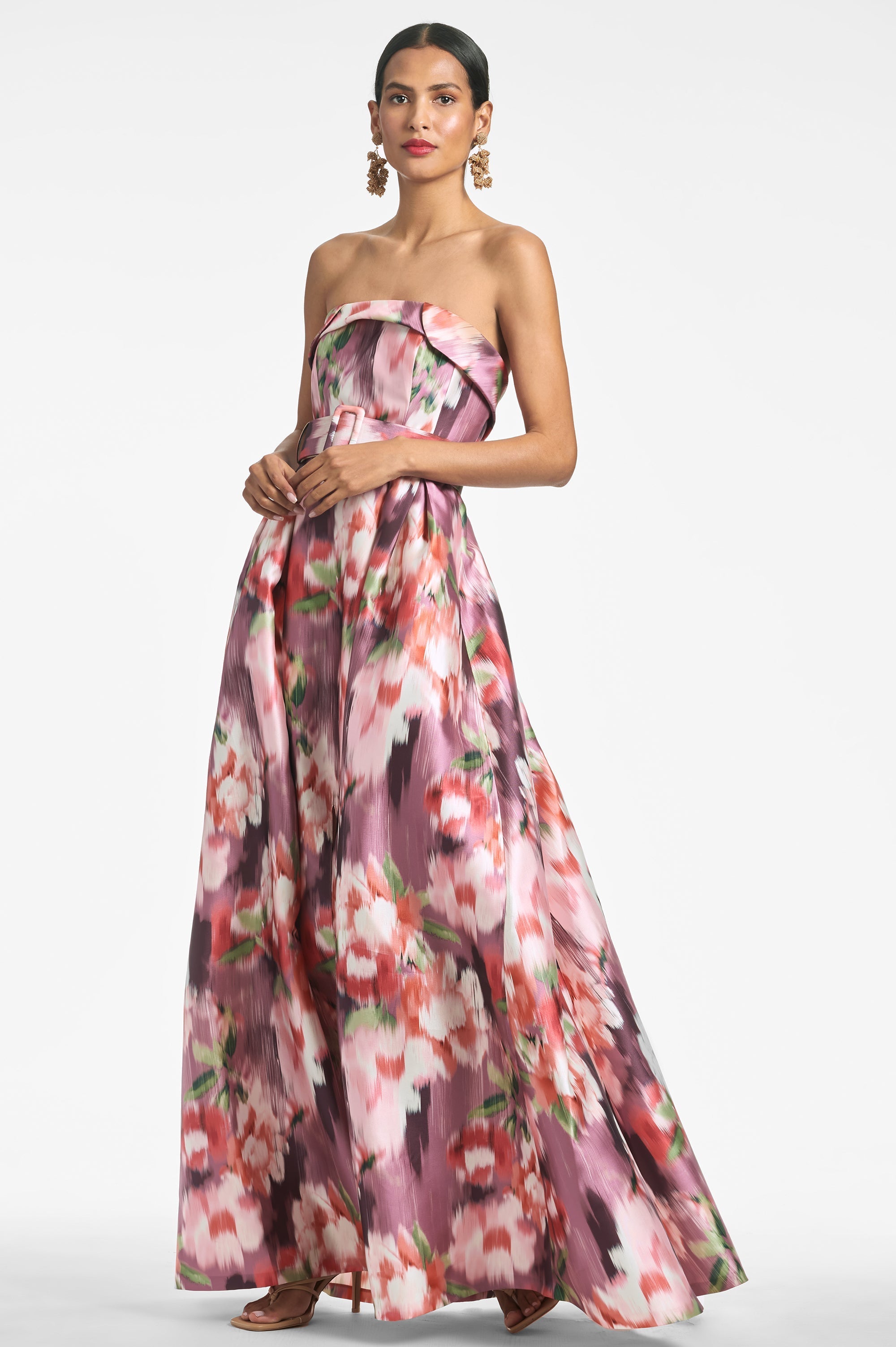 Brielle Gown - Mauve Ikat Floral - Final Sale