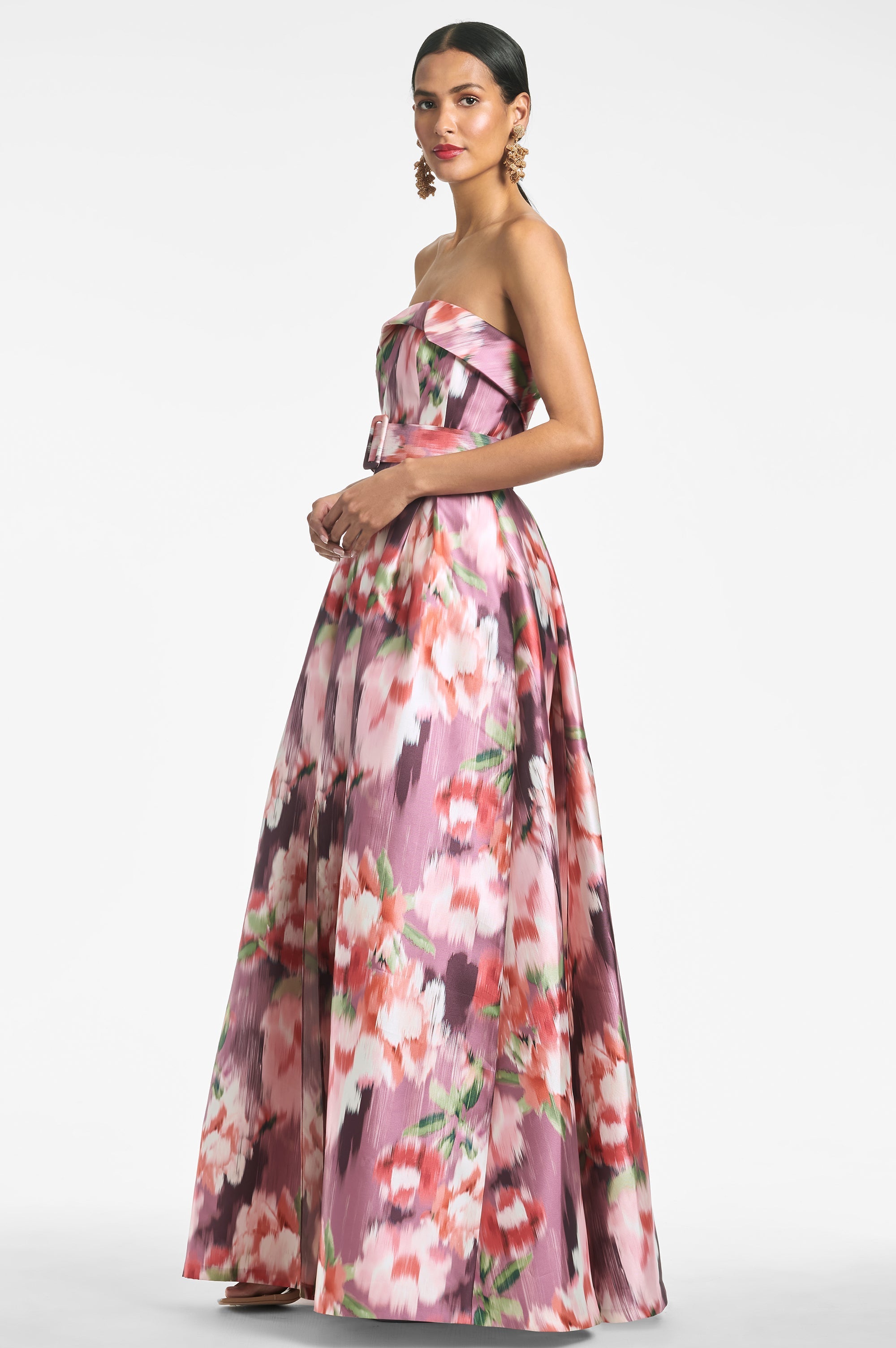 Brielle Gown - Mauve Ikat Floral - Final Sale