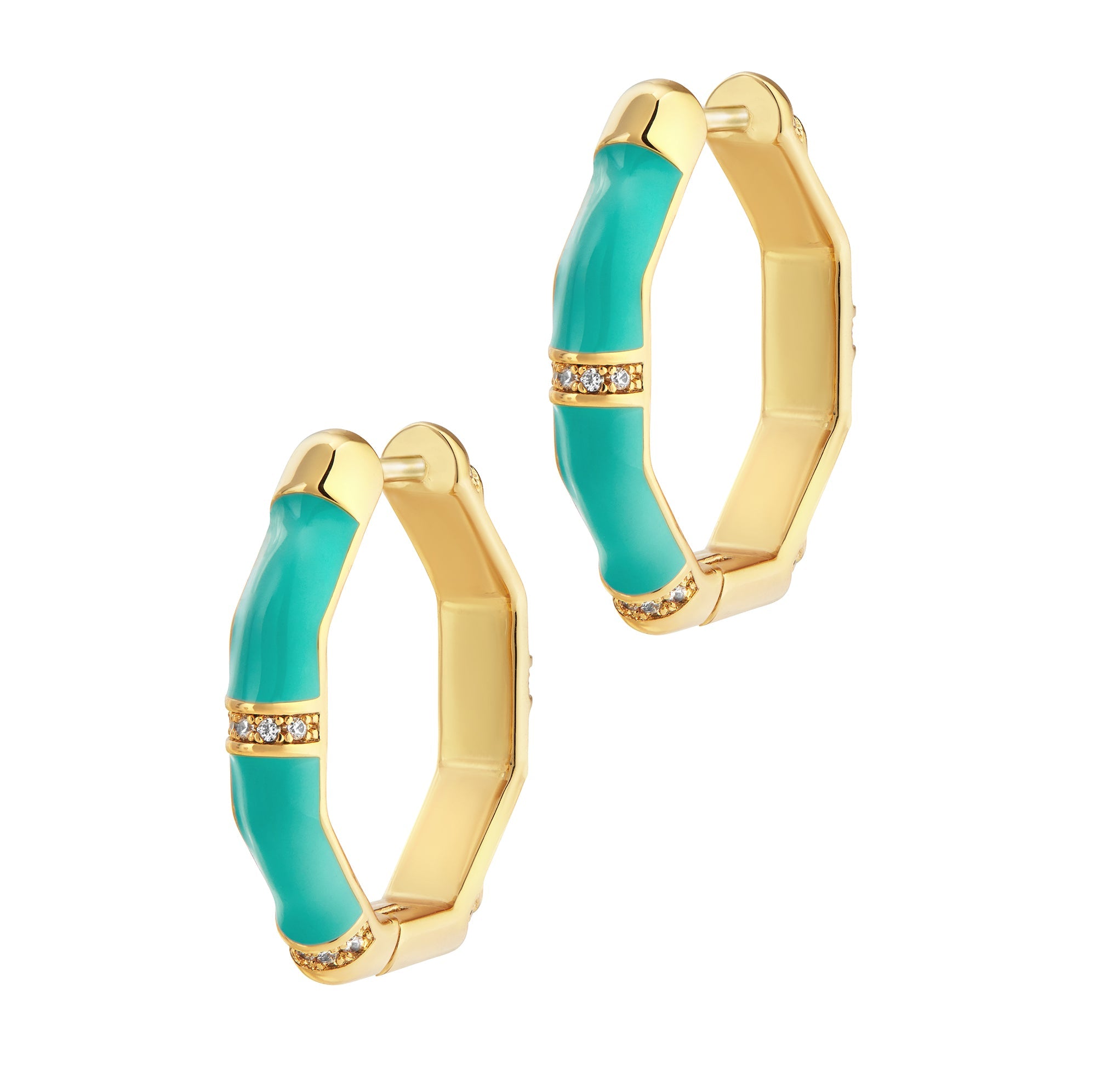 Bamboo Bright Earrings (Aqua)