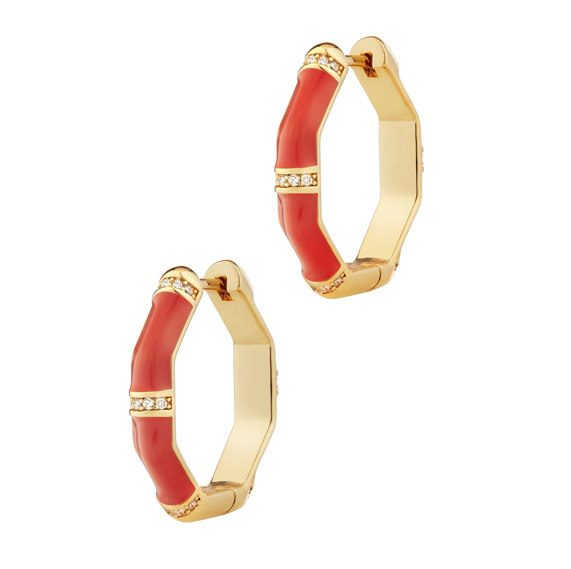 Bamboo Bright Earrings (Red)