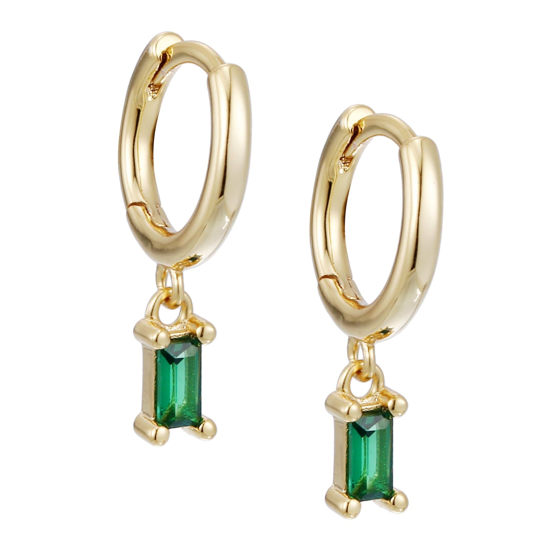 Bonite (Emerald) Earrings - gold