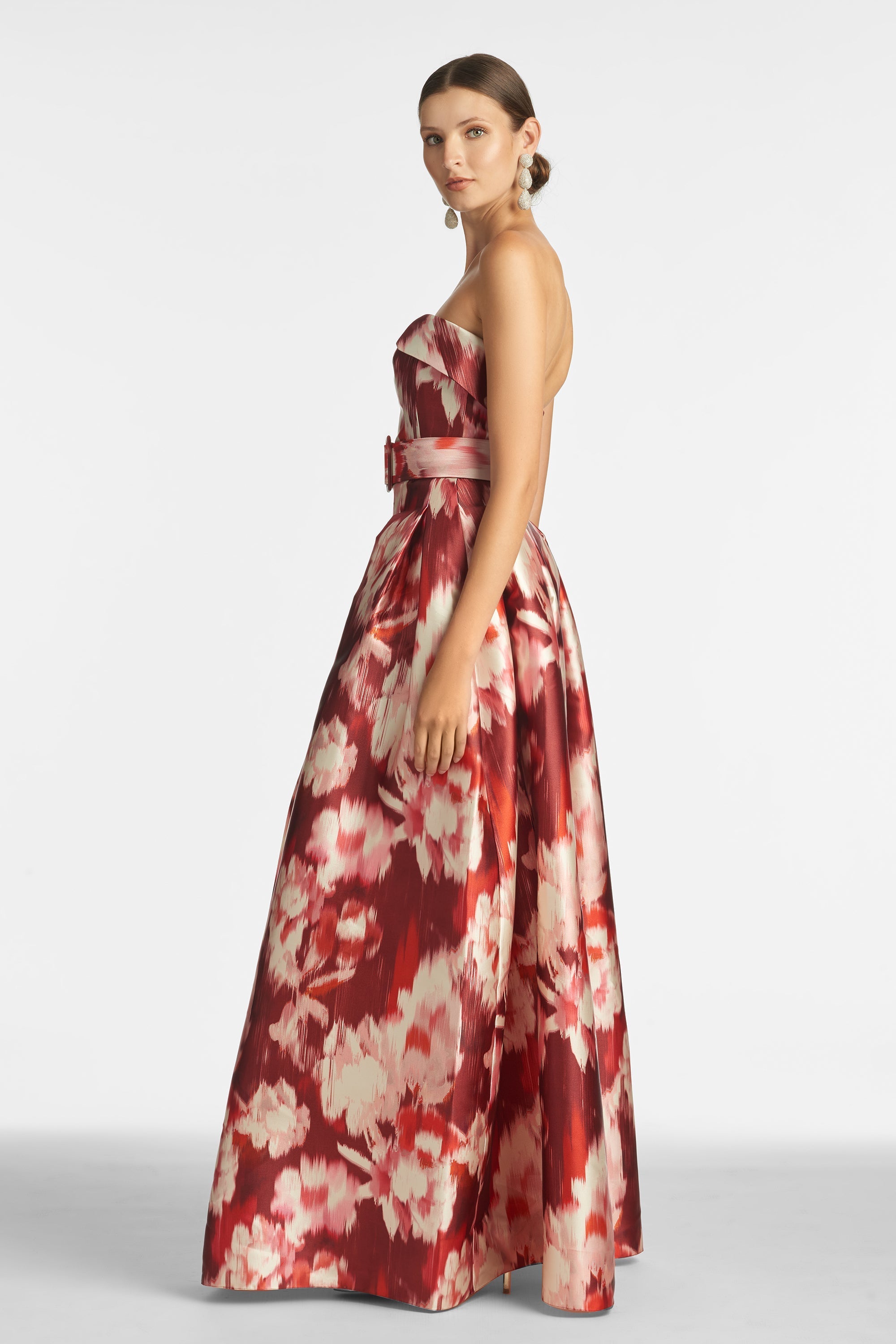 Brielle Gown - Red Ikat Floral - Final Sale