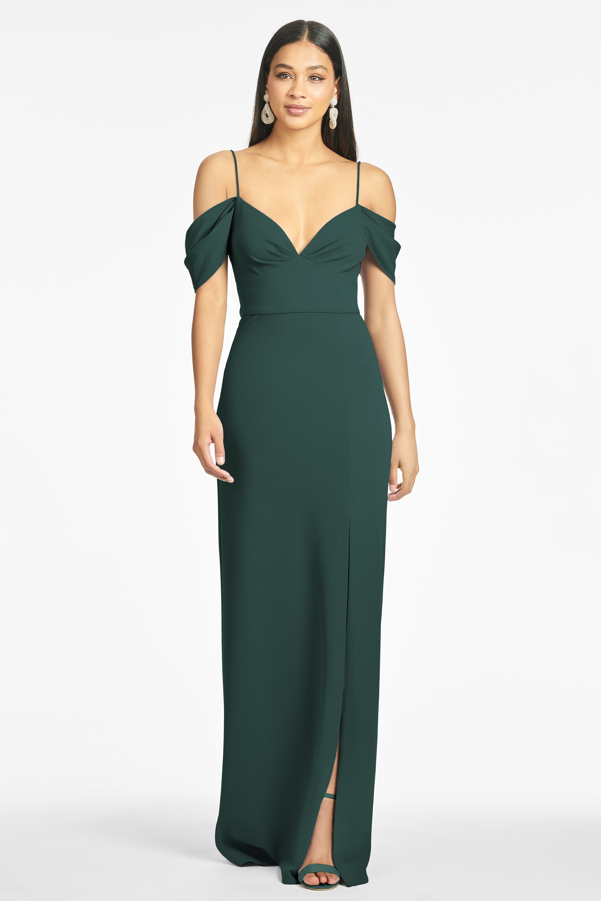 Brittany 4-Way Stretch Crepe Gown - Emerald - Final Sale