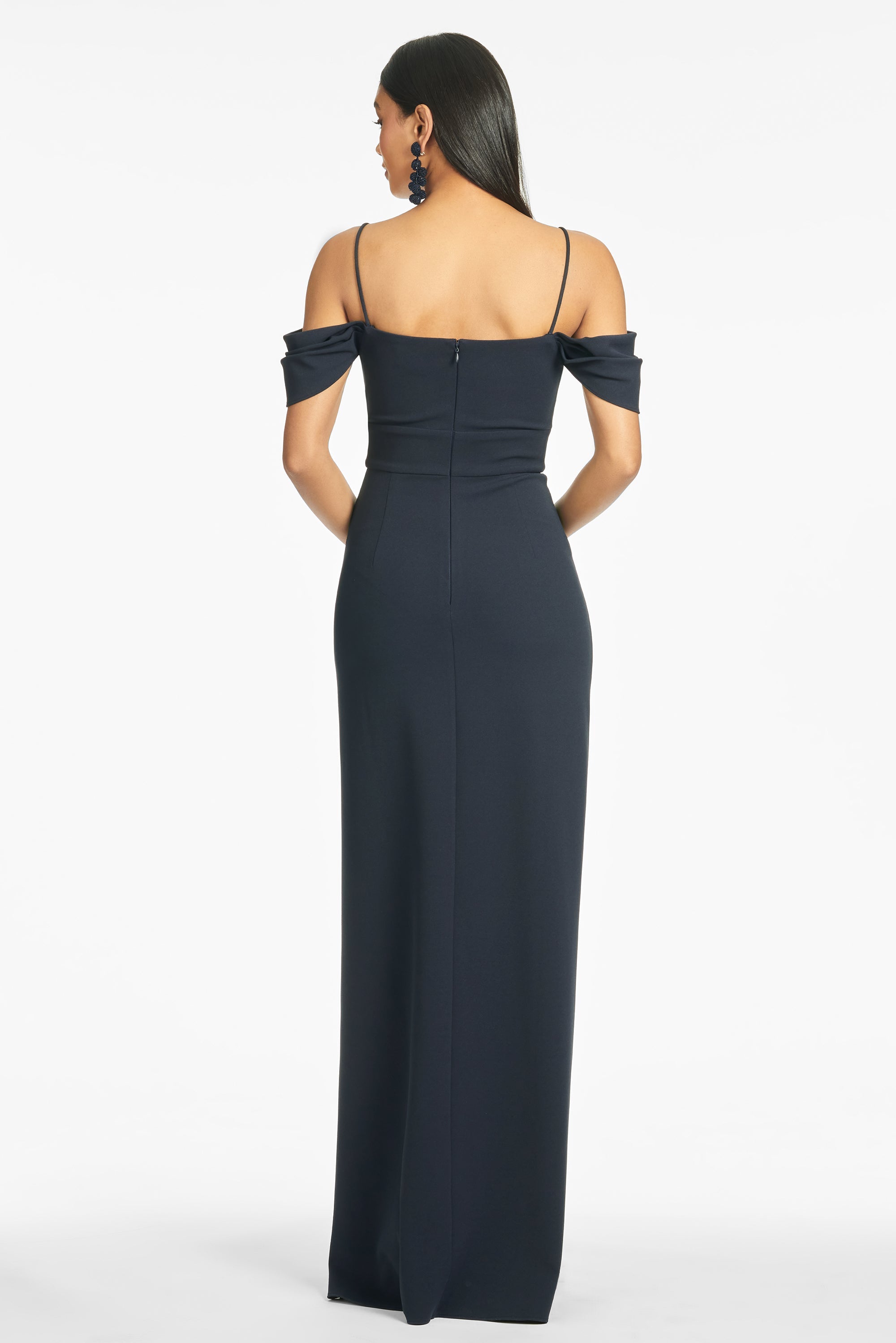 Brittany 4-Way Stretch Crepe Gown  - Navy - Final Sale