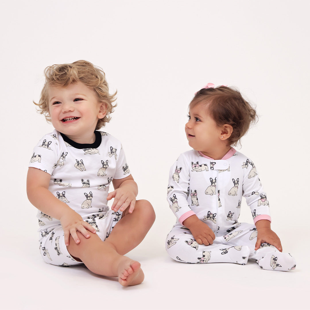 Two Piece Pj SS/shorts French Bulldog