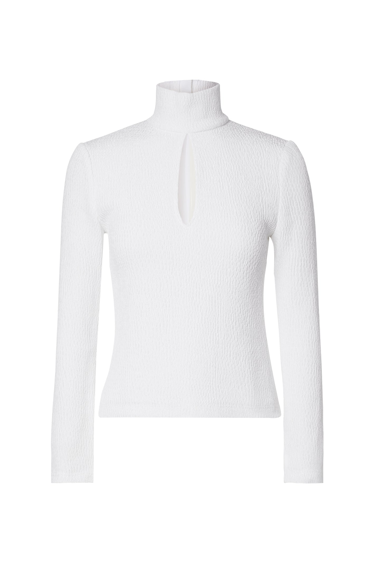 SRETCH REPTILE LONG SLEEVE TOP - WHITE