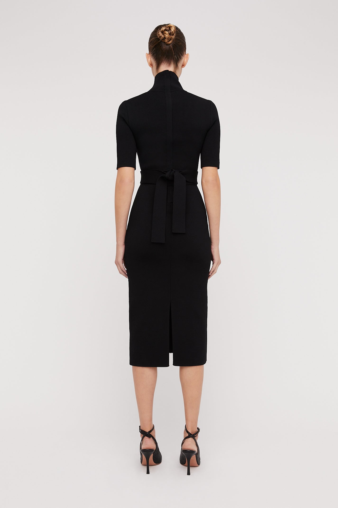 Crepe Knit S/slv Polo Dress Black BLACK - Scanlan Theodore US