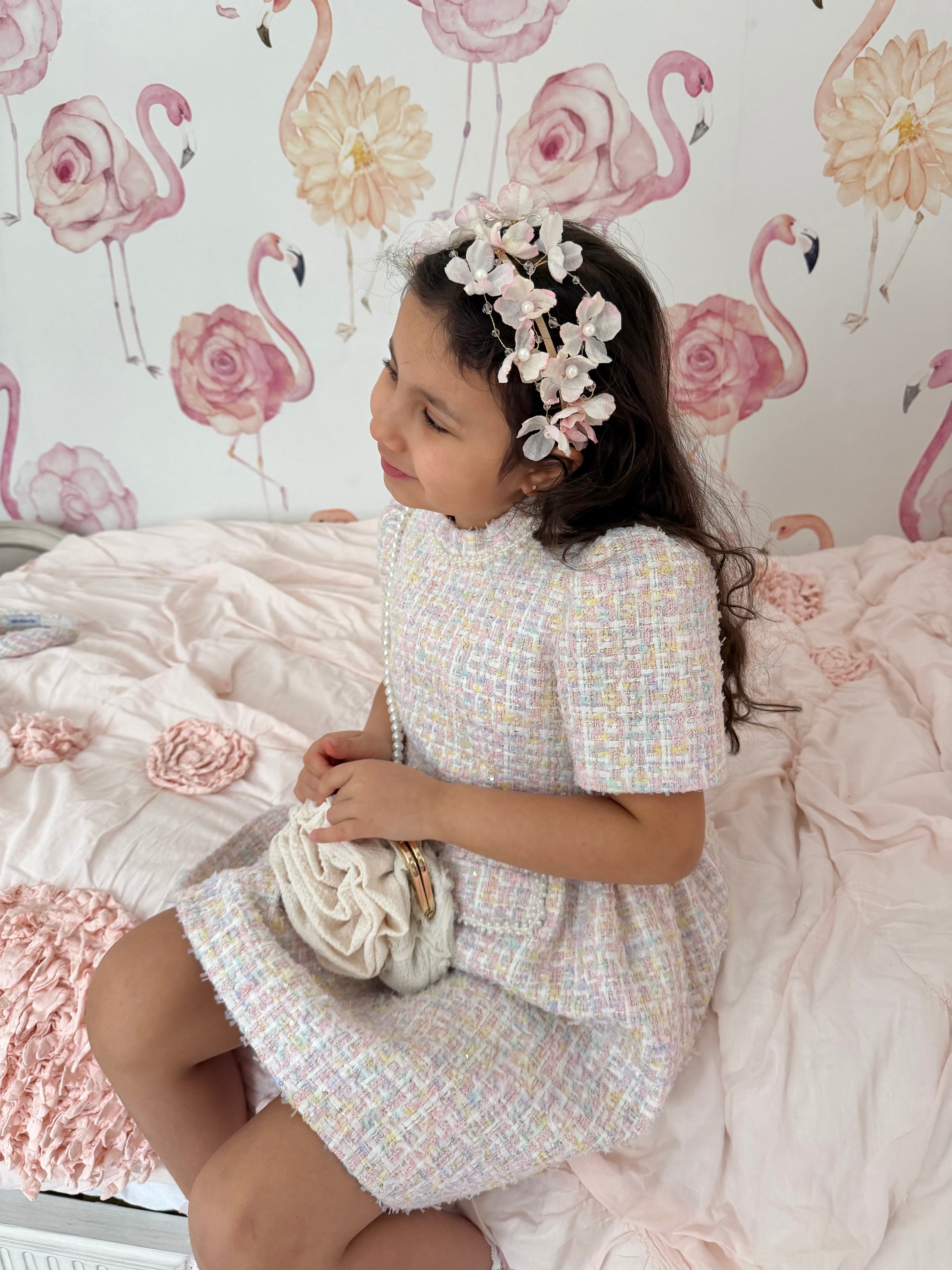 Cherry Blossom Flower Pearl Headband - Petite Maison Kids