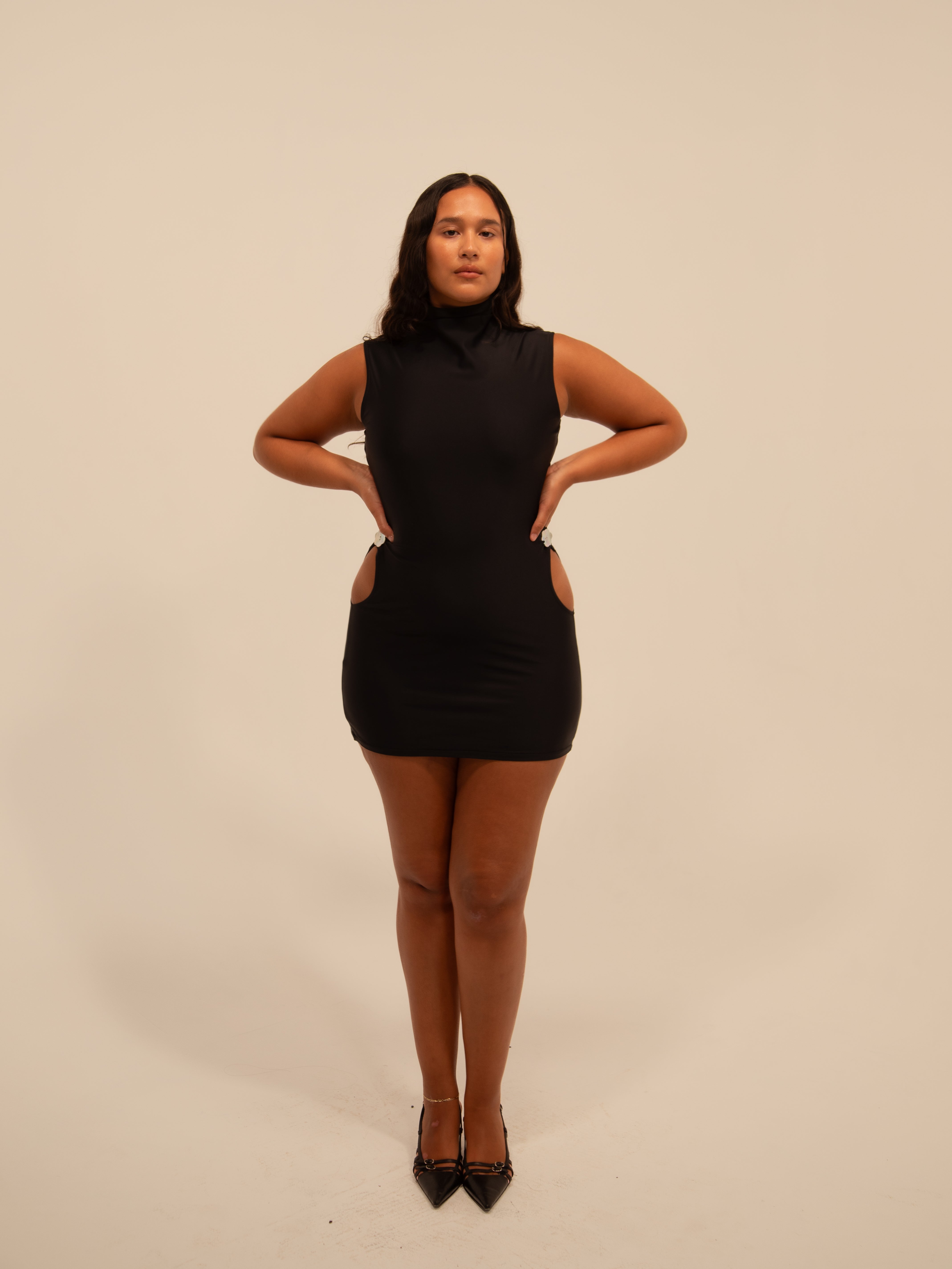 TURTLENECK MINI DRESS + RECYCLED