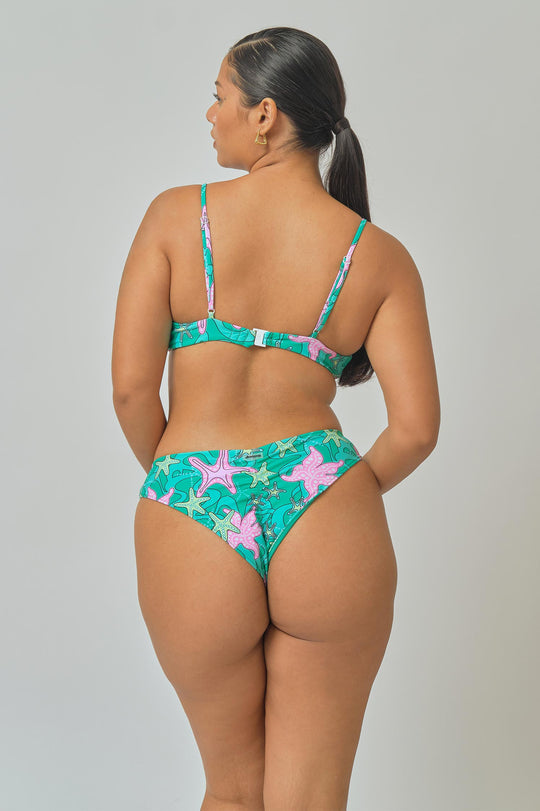Sophia Ruched Cheeky Bottoms | Caribbean FINAL SALE