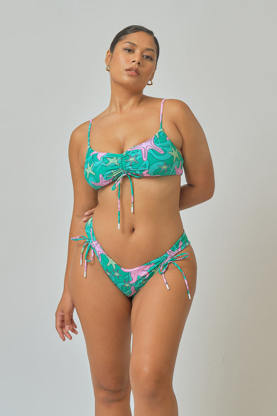 Sophia Ruched Cheeky Bottoms | Caribbean FINAL SALE
