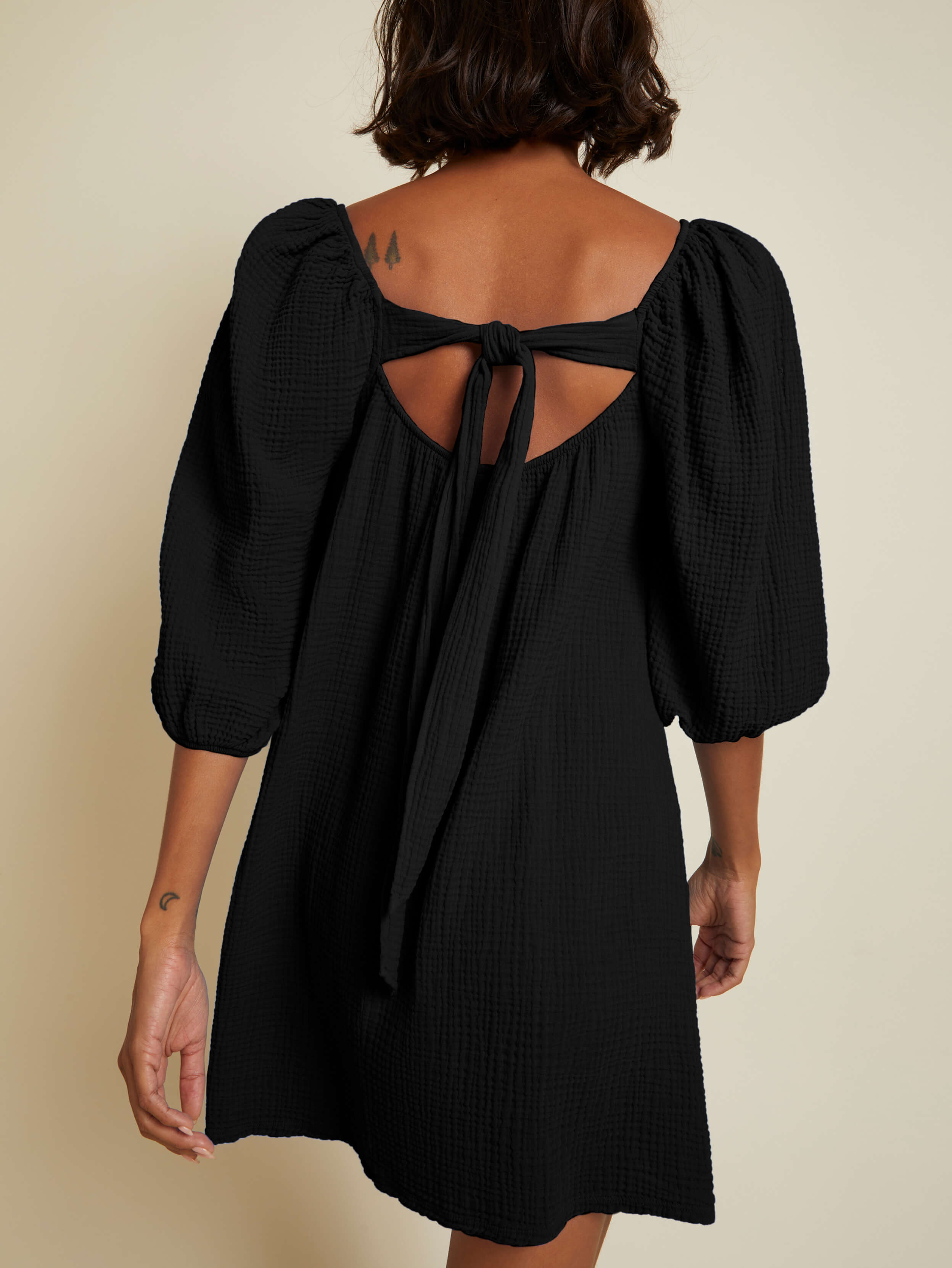 NATION LTD Carter Square Neck Puff Sleeve Mini Dress