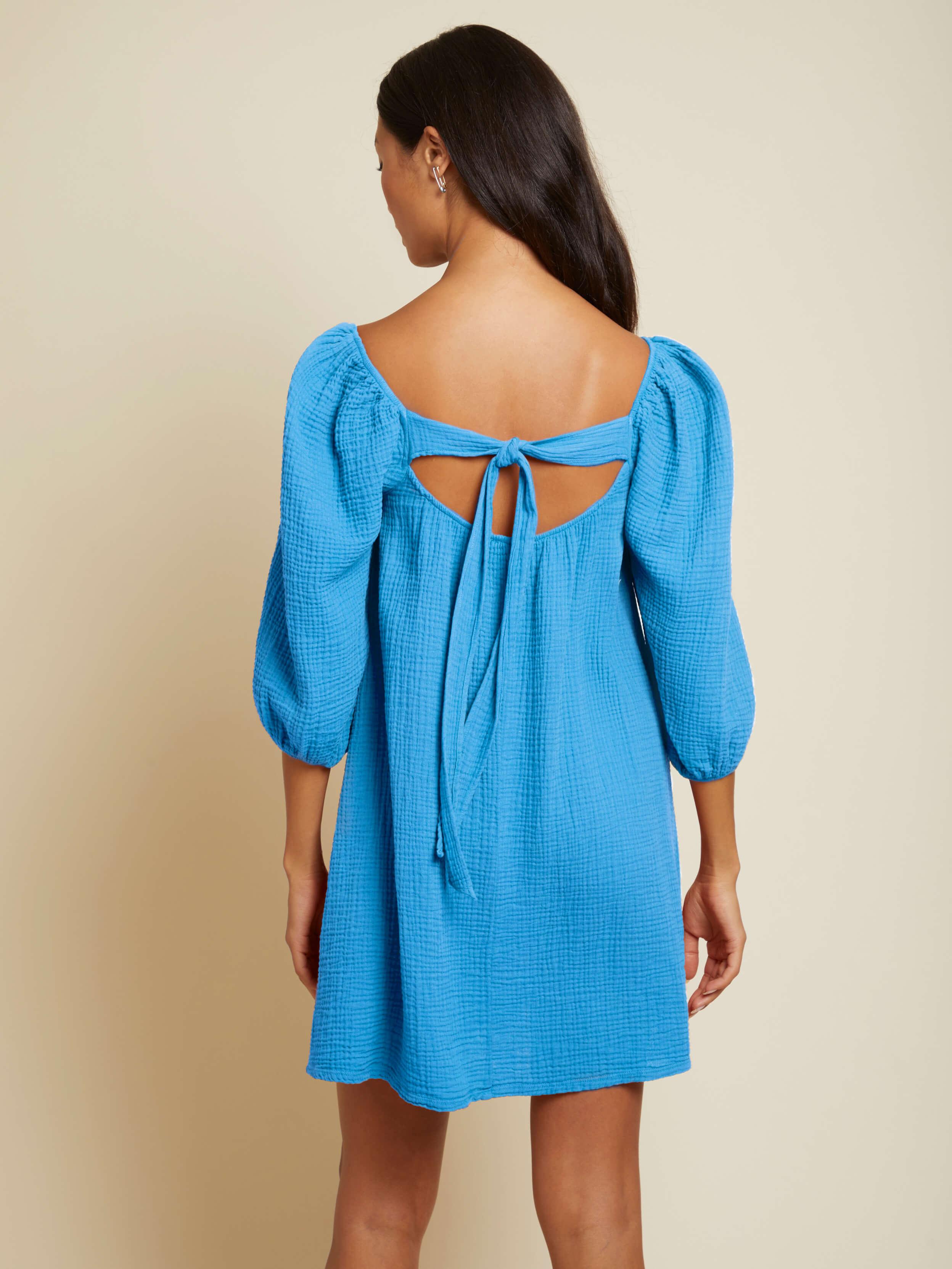 NATION LTD Carter Square Neck Puff Sleeve Mini Dress